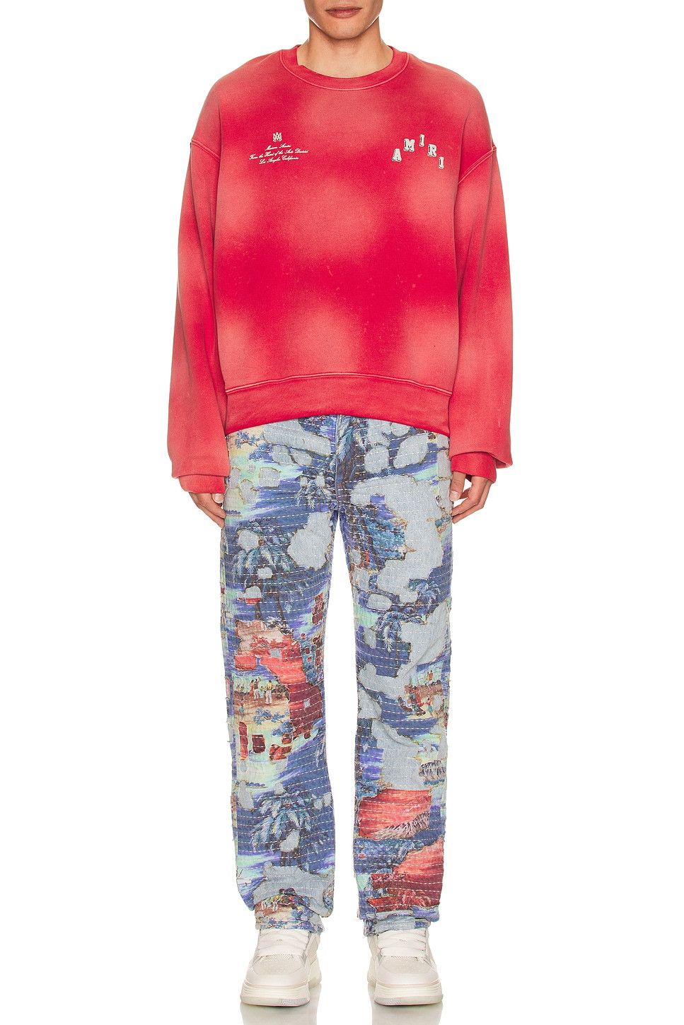 Amiri o1gr1nt1024 Vintage Collegiate Crewneck Sweatshirt in Red Size US XXL / EU 58 / 5 - 4 Thumbnail