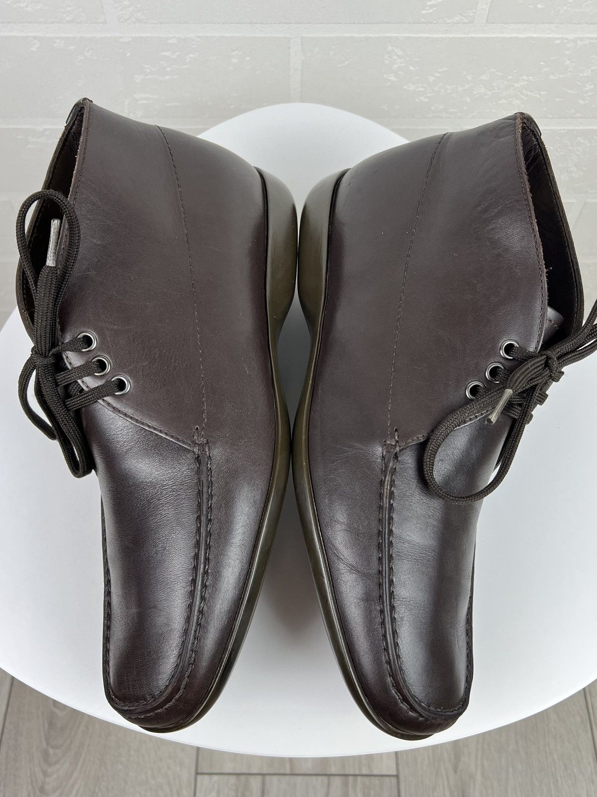 Prada PRADA Boots Leather Shoes Rubber Sole Red Tab Brown Men's Size US 9 / EU 42 - 9 Thumbnail