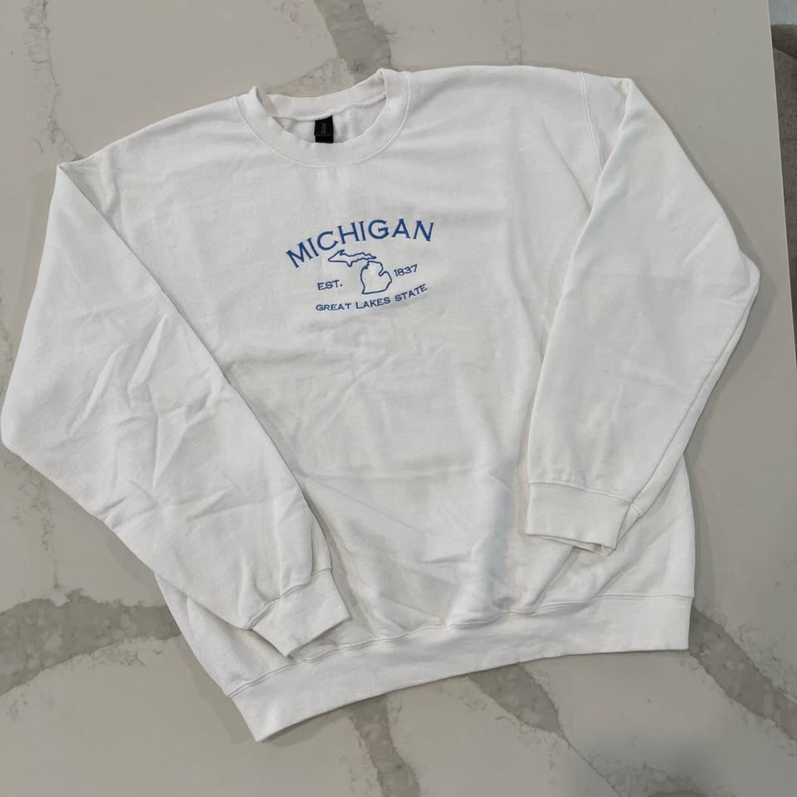 Gildan Michigan Great Lakes State Crewneck Sweatshirt Adult Large Size L / US 10 / IT 46 - 1 Thumbnail