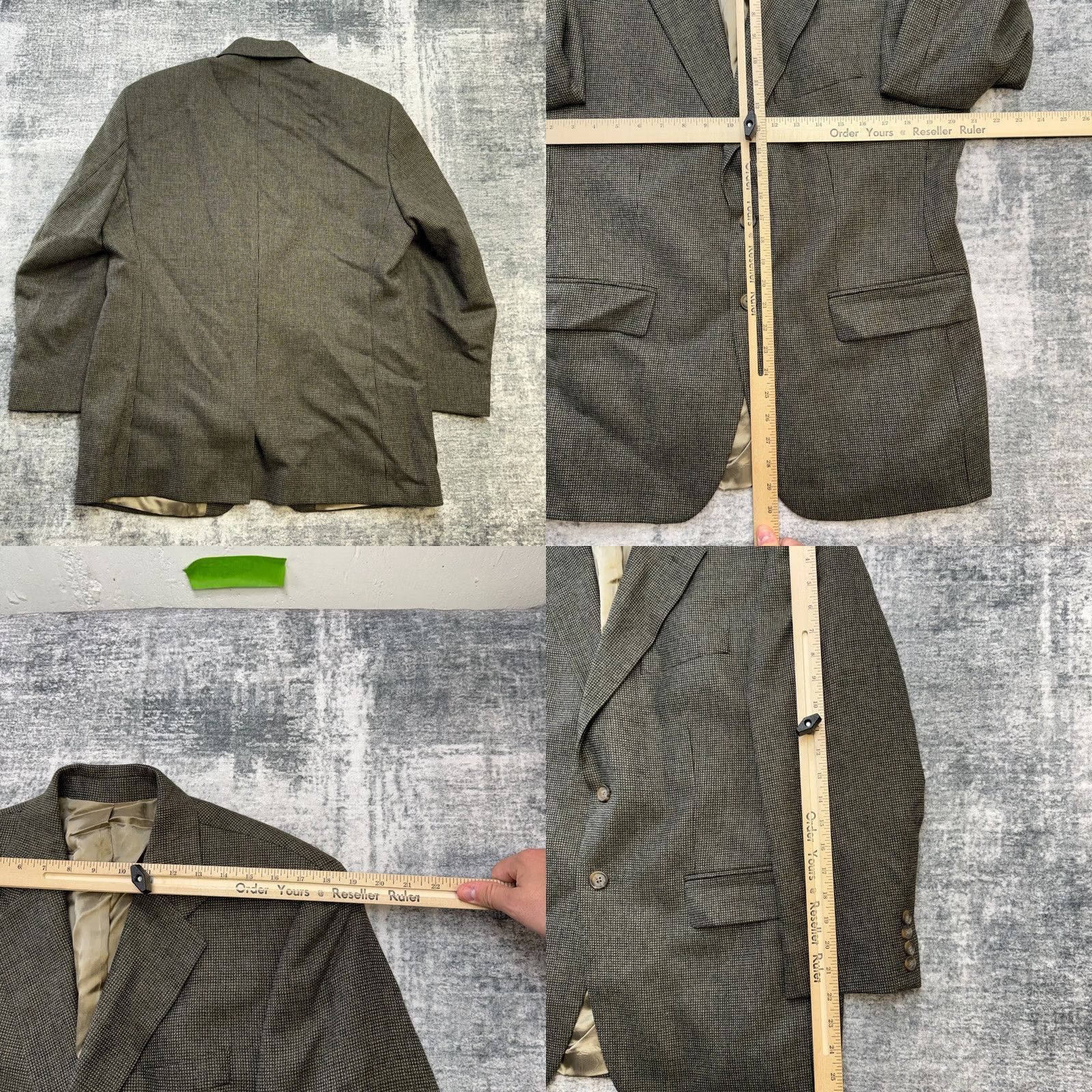 Chaps VTG Chaps Ralph Lauren Blazer Jacket Mens 40S Green Wool Notch Lapel Two-Button Single-Breasted Vintage Academia Old Money Coat Size 40R - 8 Thumbnail