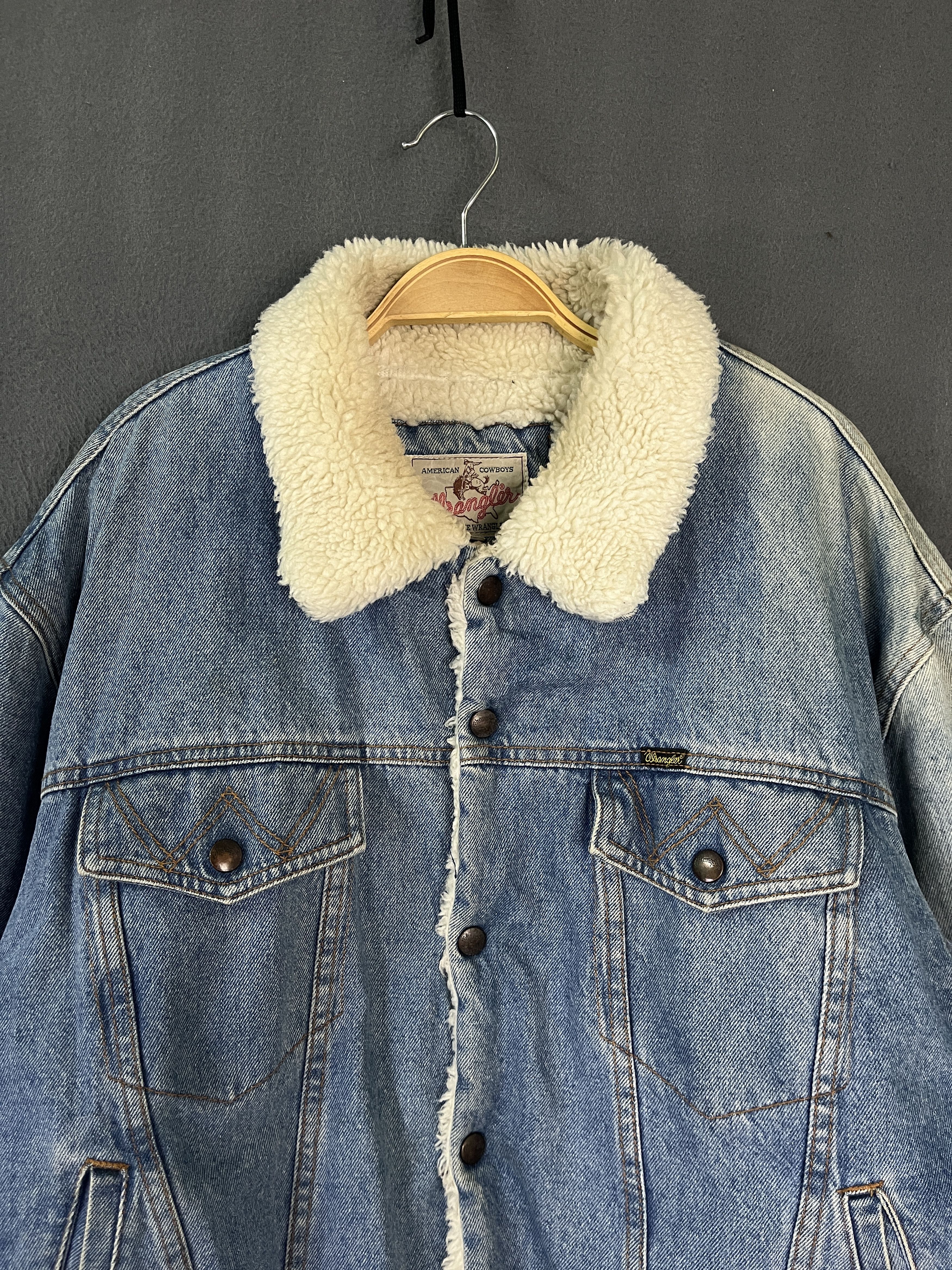 Wrangler Vintage Wrangler Trucker Jacket Sherpa Lined Western Japan Size US L / EU 52-54 / 3 - 3 Thumbnail