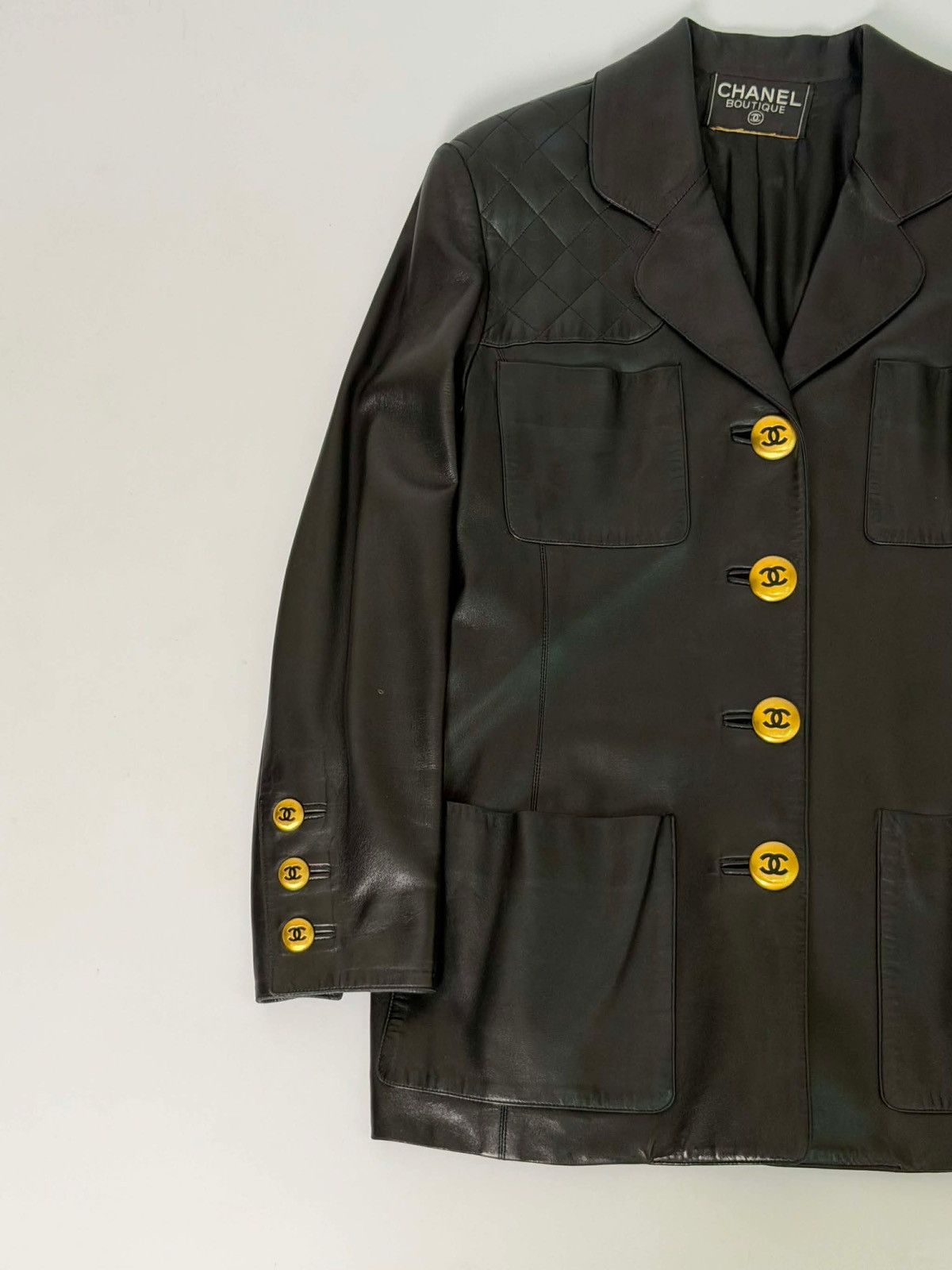 Chanel Chanel Black Lambskin Leather Jacket F/W 1992/93 Collection Size M / US 6-8 / IT 42-44 - 5 Thumbnail