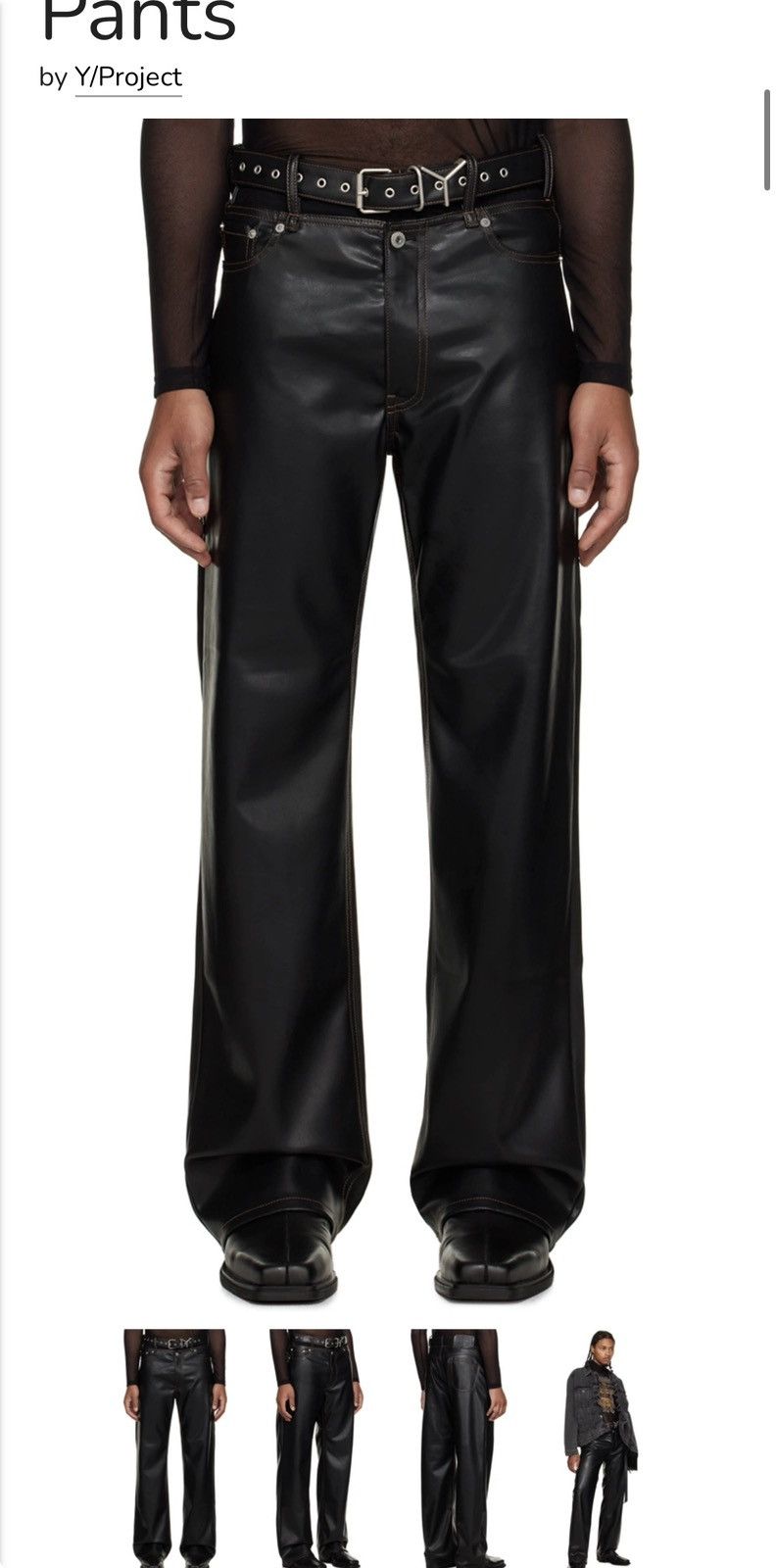 Y/Project Y Project faux leather Y belt pants Size US 36 / EU 52 - 2 Thumbnail