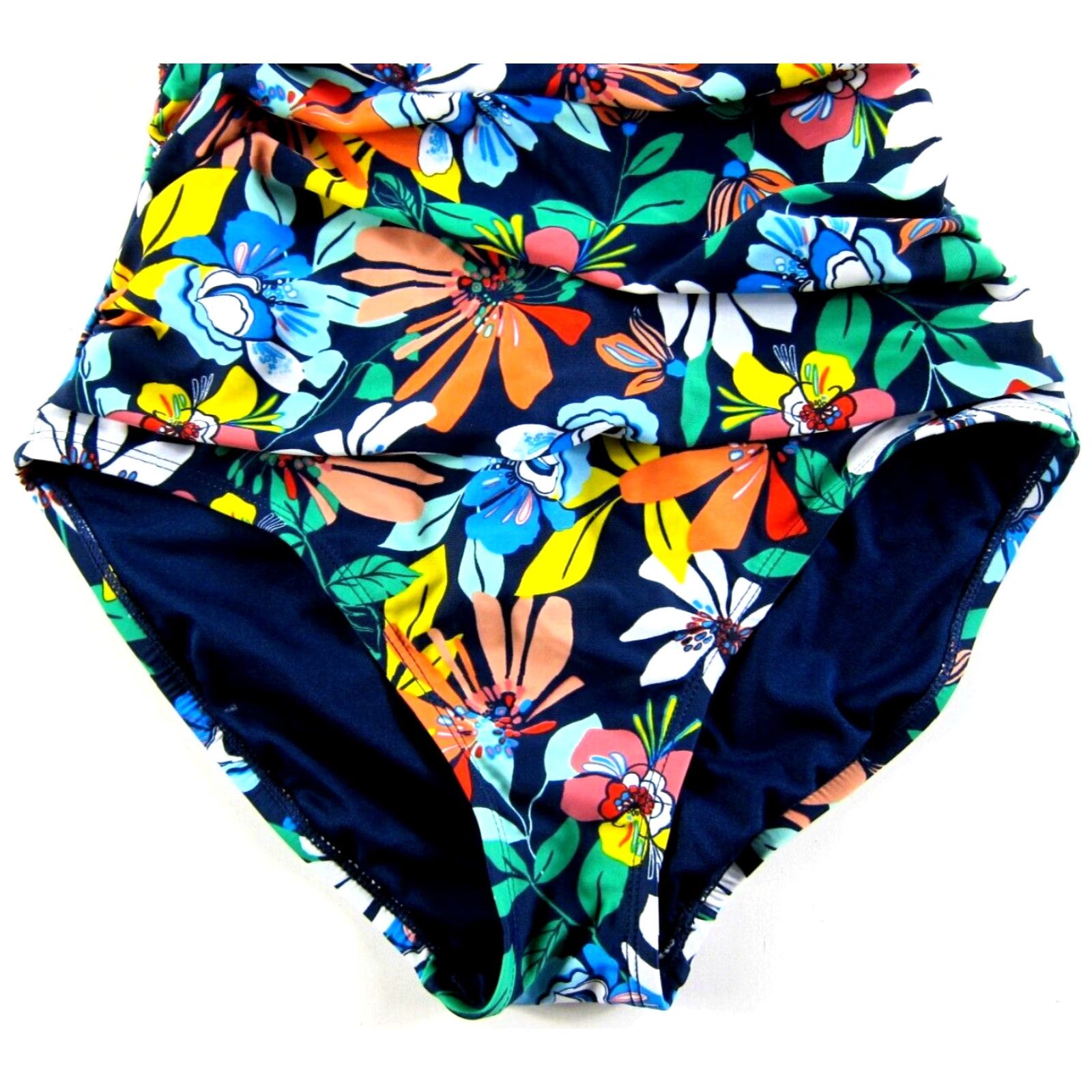 Ellen Tracy Ellen Tracy Blue Pink Yellow Green Floral Slimming One Piece Swimsuit 6 Women Body Ivy Hawaiian Strappy Spaghetti N/A Size ONE SIZE - 3 Thumbnail