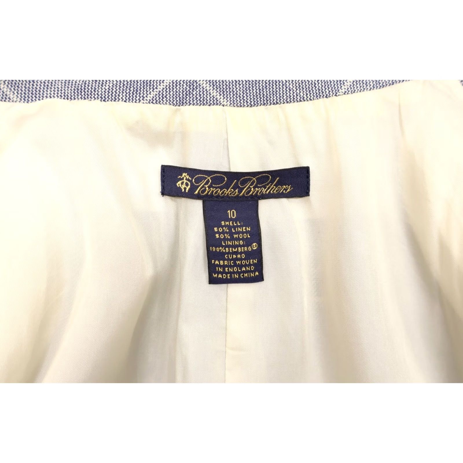 Brooks Brothers Brooks Brothers Women's Blazer Wool Linen Windowpane Blue Sz 10 Size L / US 10 / IT 46 - 6 Thumbnail