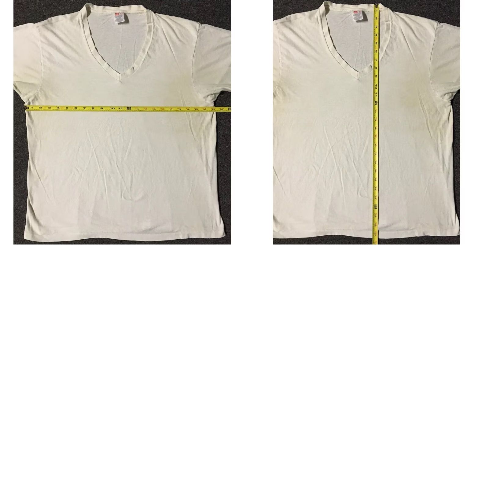 Hanes VINTAGE Hanes T-Shirt M White 90s Distressed V-Neck Shirt Mens Grunge Biker Punk Surf Skate PE 80s Size US M / EU 48-50 / 2 - 10 Thumbnail