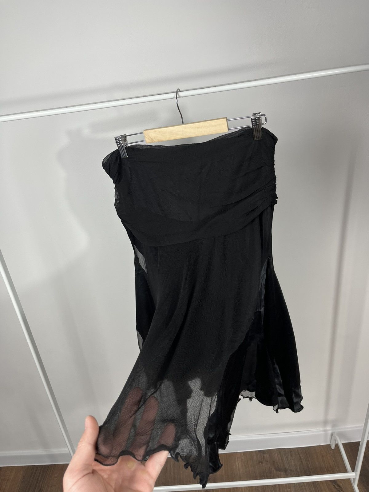 TWINSET Twin Set Simona Barbieri Silk Skirt Black Sheer Layered Size 32" / US 10 / IT 46 - 13 Thumbnail