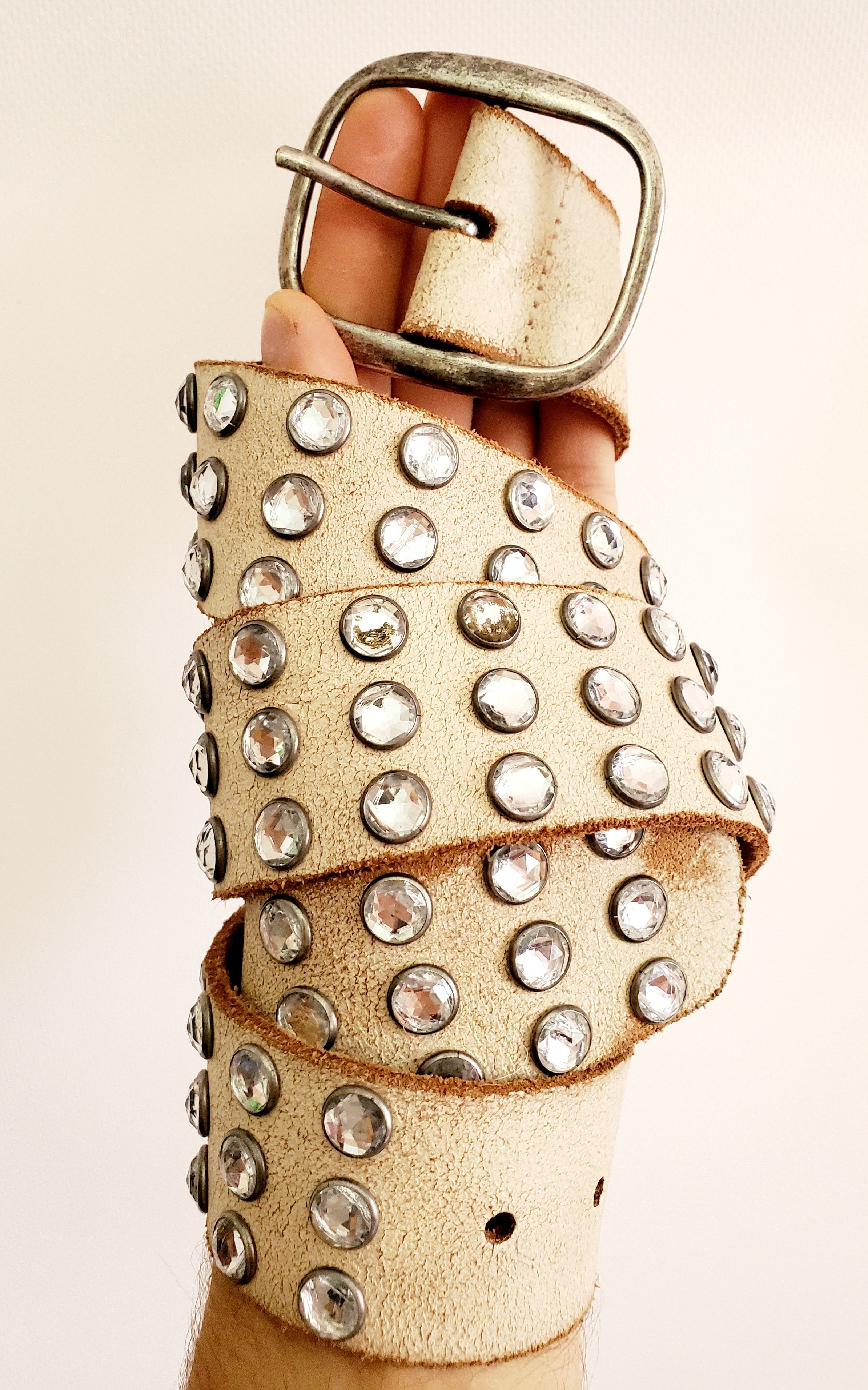 Japanese Brand × Vintage Steel Leather Studded Belt size 29-31 107 cm Size 30 - 1 Thumbnail
