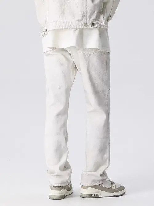 Jean Retro high street fake dirty distressed loose jeans Size US 32 / EU 48 - 8 Thumbnail