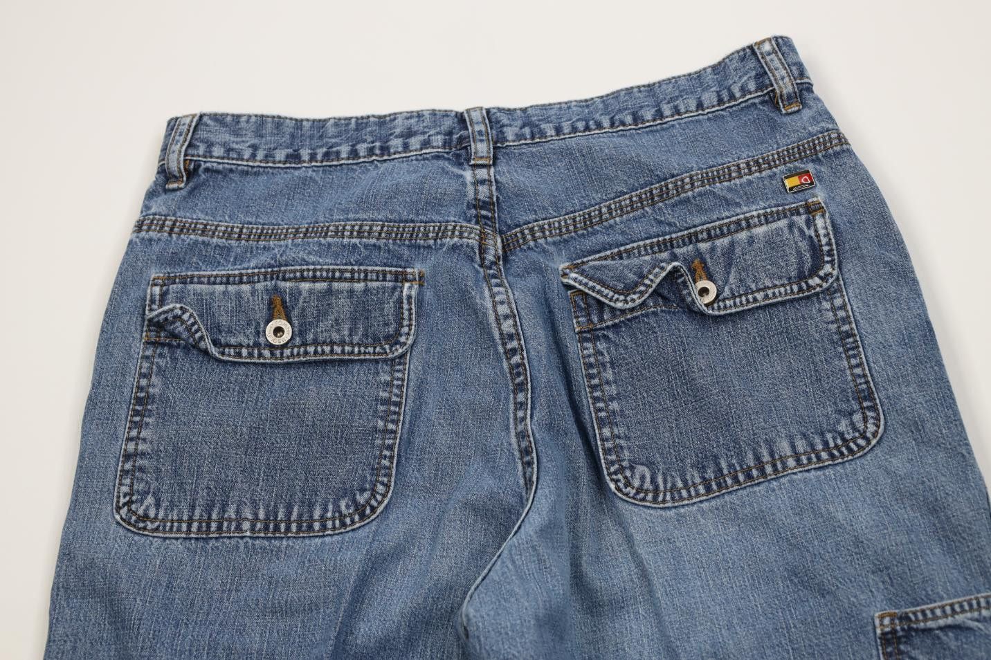 Tommy Hilfiger Vintage 90s Y2K Tommy Hilfiger Wide Leg Cargo Denim Jeans Size 34" / US 12 / IT 48 - 12 Thumbnail
