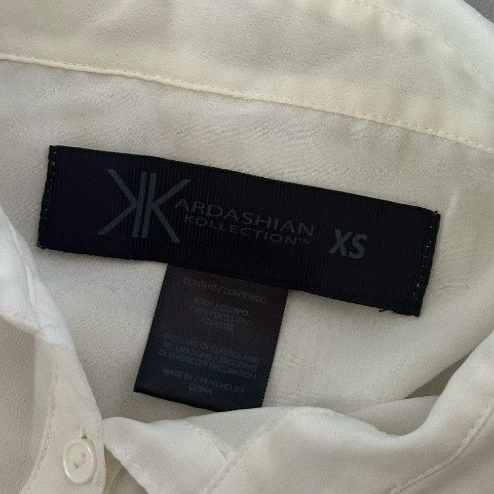 Other kardashian kollection white mesh button up blouse Size XS / US 0-2 / IT 36-38 - 3 Thumbnail