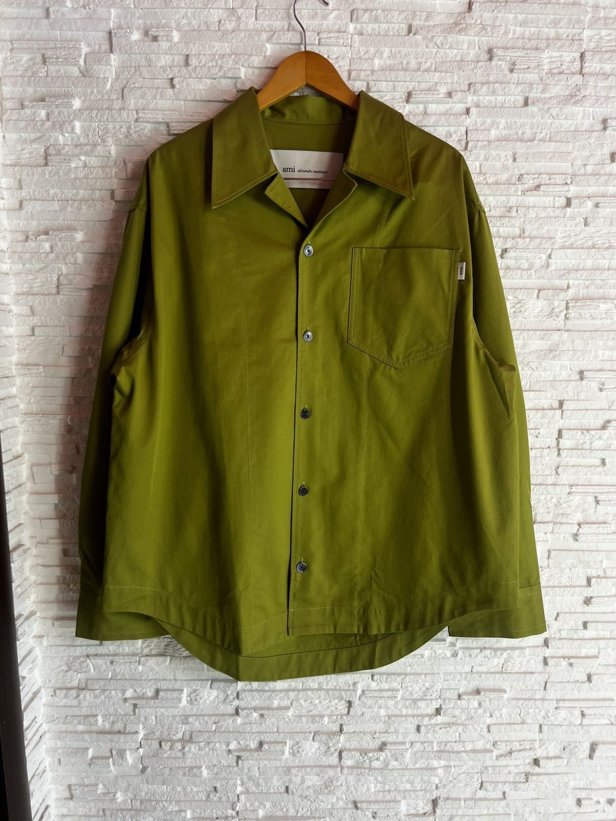 AMI Ami Paris Taupe Cotton Unisex Long Sleeve Shirt – Size M Size US M / EU 48-50 / 2 - 5 Thumbnail