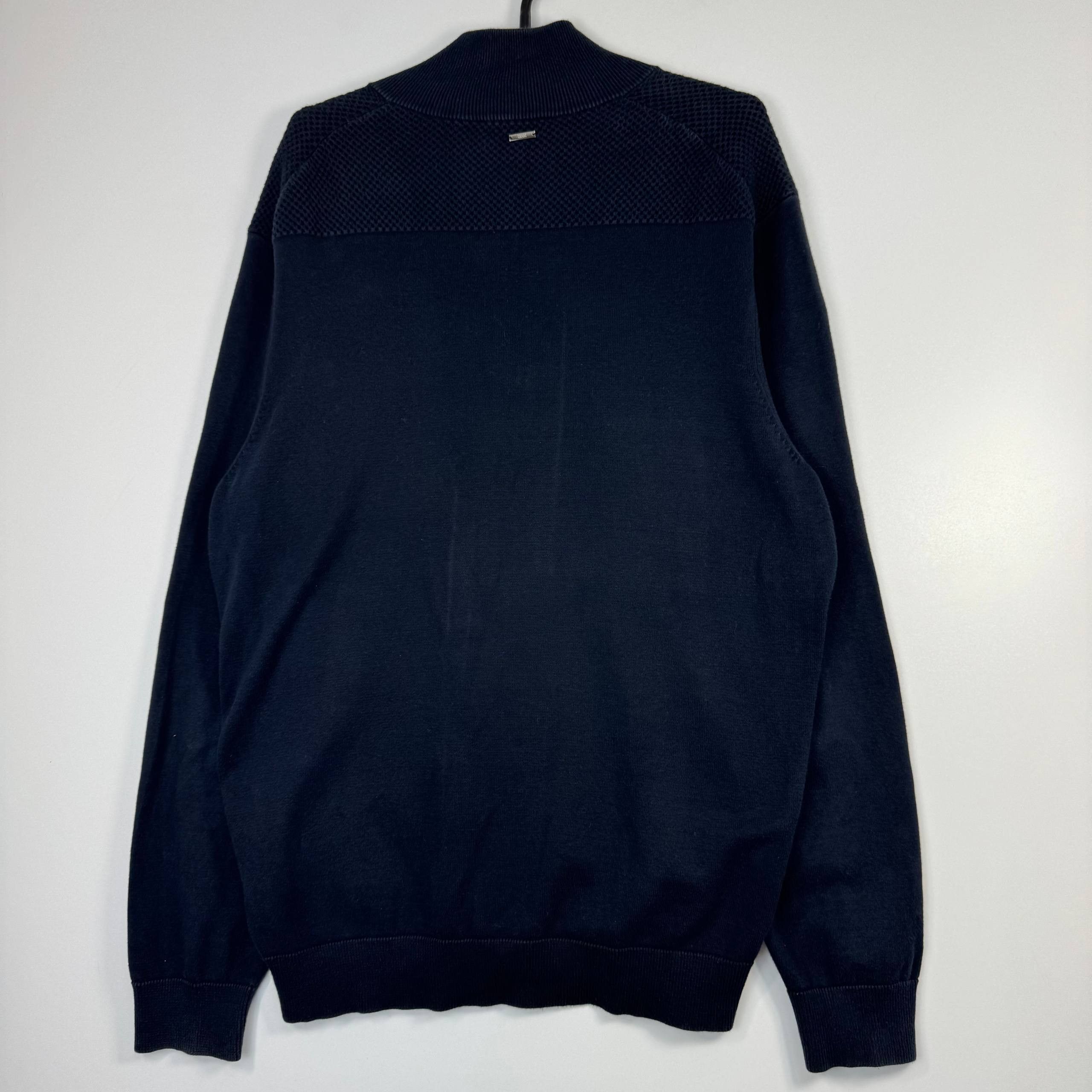 Hugo Boss Hugo Boss Zip Knit Cardigan Sweater Navy Red Mens Size XL Size US XL / EU 56 / 4 - 10 Thumbnail