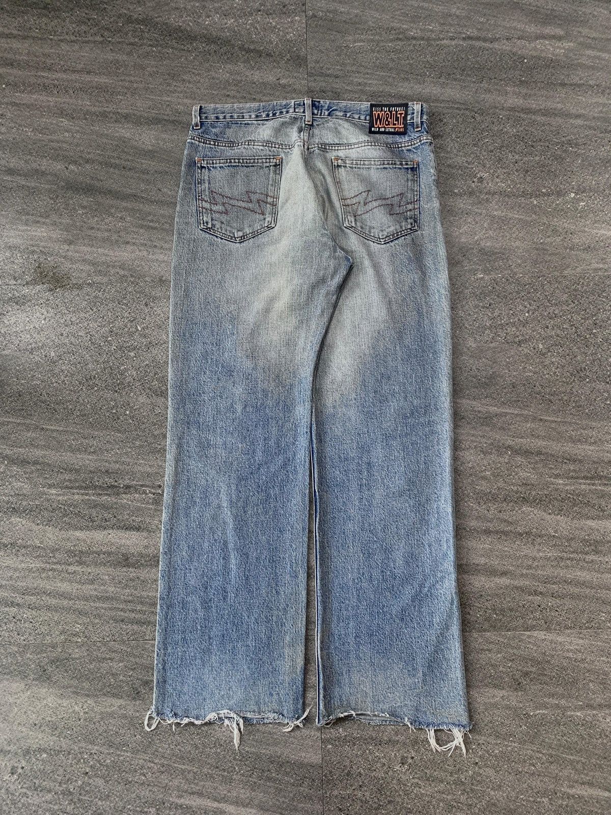 W&LT Distressed Baggy Denim Jeans Size US 33 - 7 Thumbnail