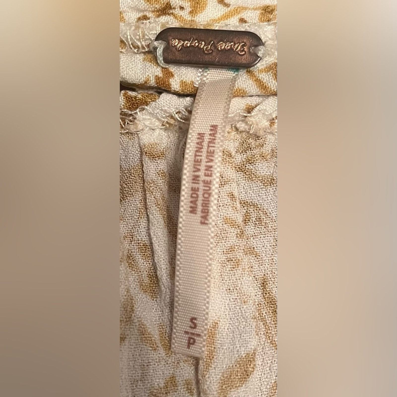 Free People Free People Talk About It Cream and Brown Tunic, size small Size S / US 4 / IT 40 - 3 Thumbnail