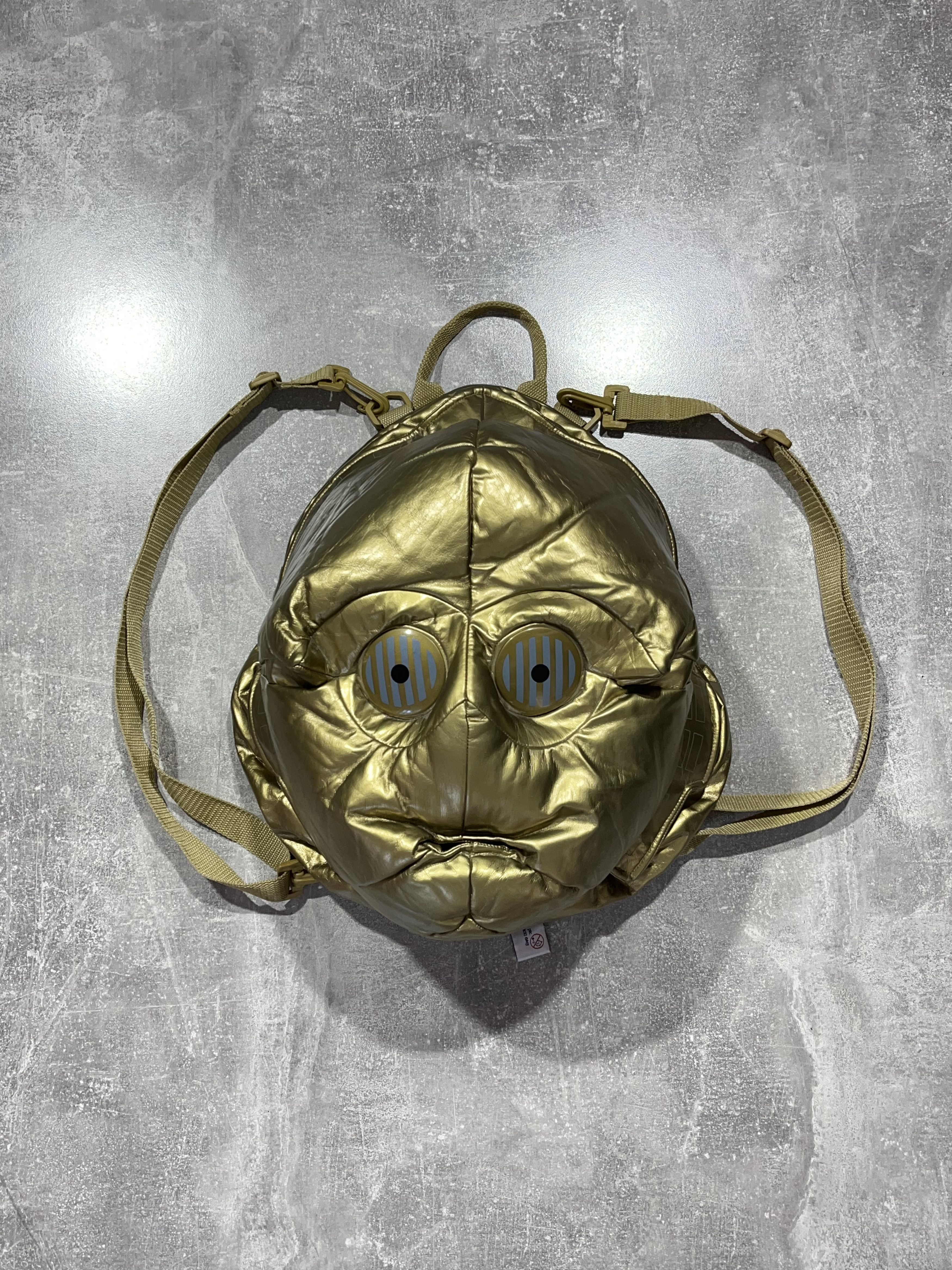 Pre-owned Archival Clothing X Avant Garde Vintage Backpack Star Wars C-3po Head Gold Y2k Style