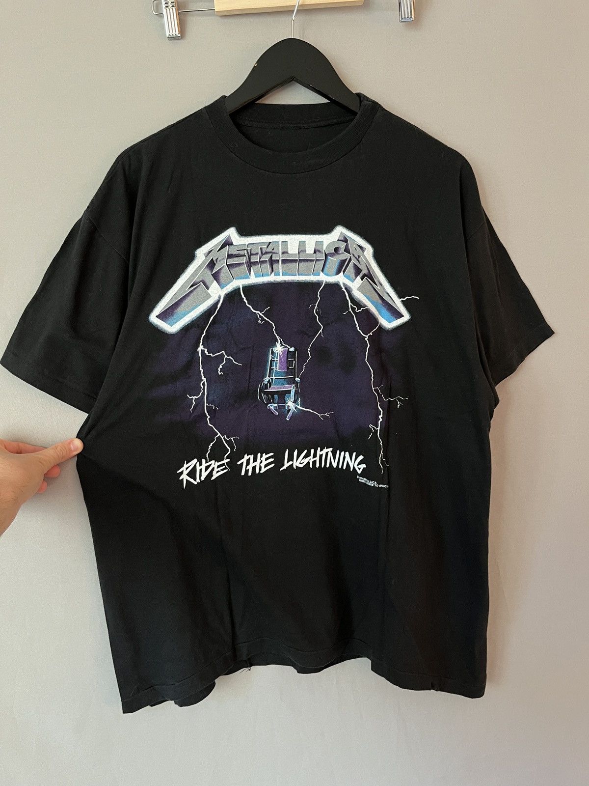 Metallica Metallica 1994 Brockum Ride The Lightning Vintage T-shirt Size US L / EU 52-54 / 3 - 4 Thumbnail