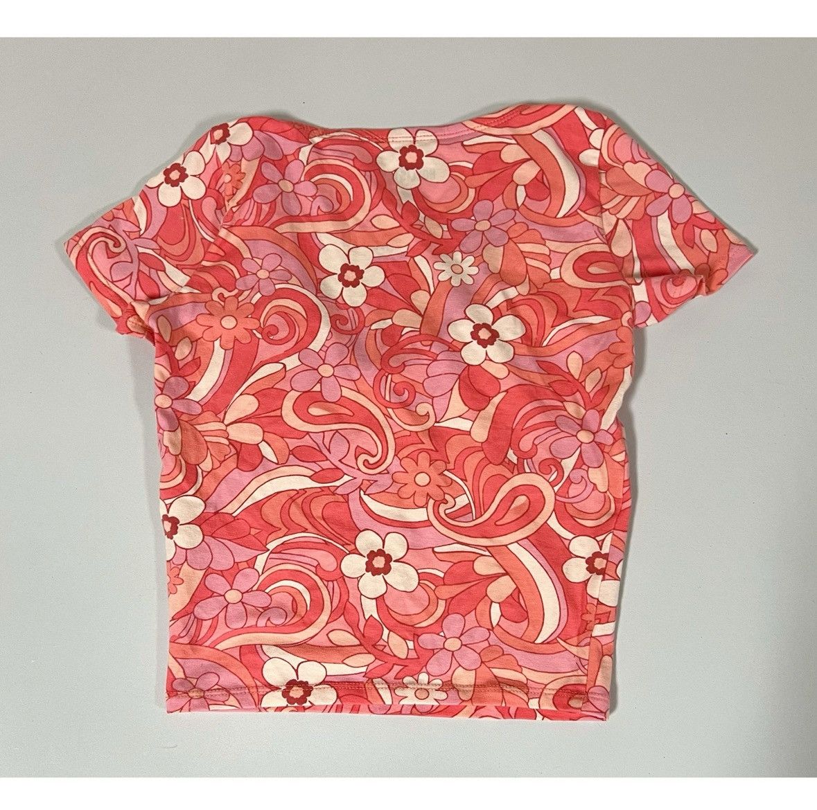 Hollister Hollister Pink Groovy Retro Floral Top T-Shirt Tee Size XS 💗 Size XS / US 0-2 / IT 36-38 - 3 Thumbnail