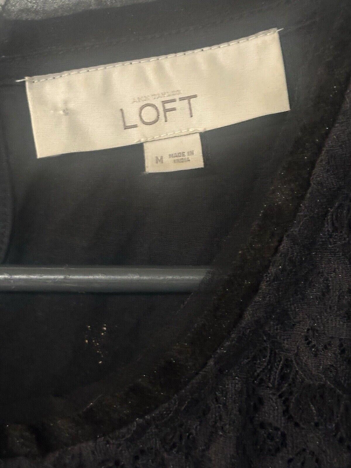Designer Loft Blouse Medium Career Grunge Goth Lace Front Size M / US 6-8 / IT 42-44 - 3 Thumbnail