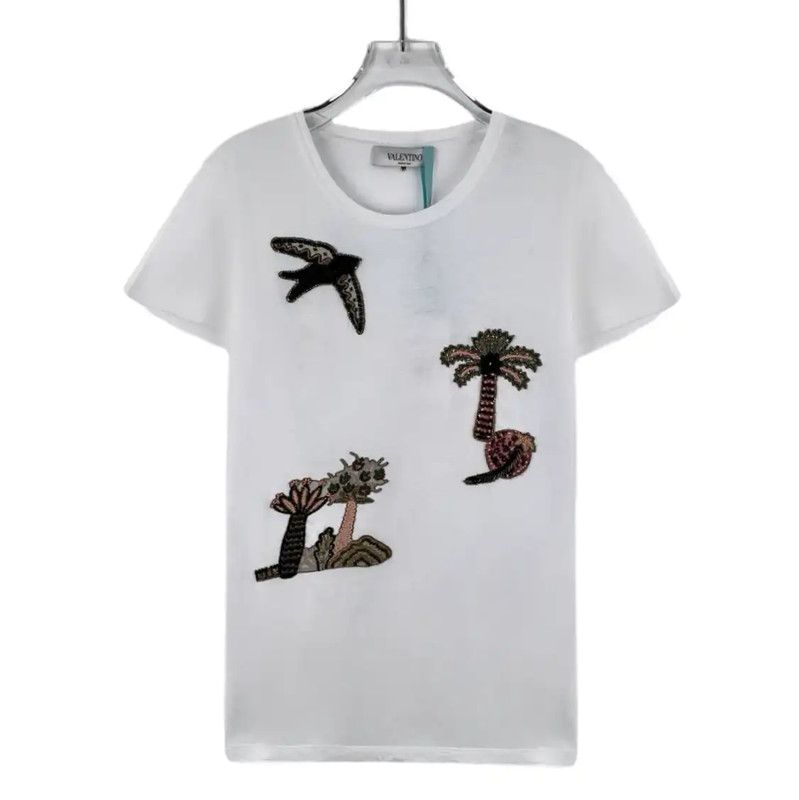 Valentino Valentino White Cotton Women's T-Shirt with Embroidery 0089 Size S / US 4 / IT 40 - 1 Thumbnail