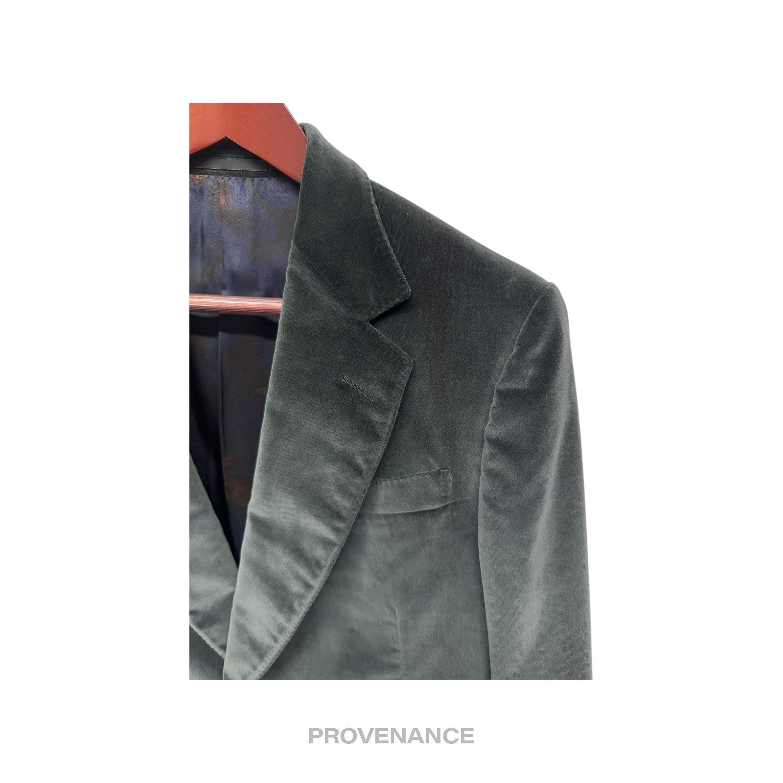 Gucci 🔴 Gucci Jacket Coat Blazer - Velour Deep Green Notch 38 48 Size 38R - 4 Thumbnail