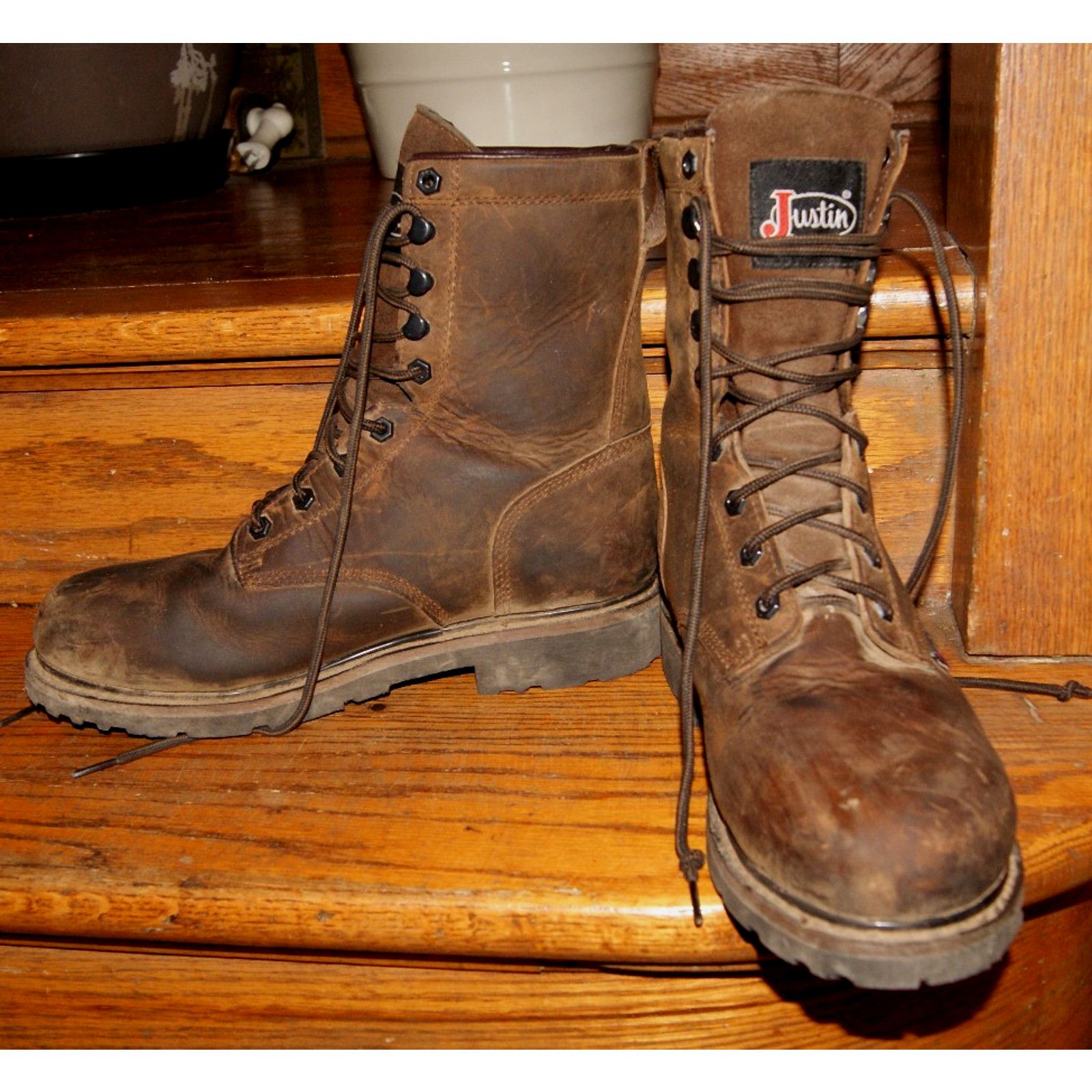 Justin Boots Men's 9D Justin Original 8" Steel Toe WP Work Boot SE961 Size US 9 / EU 42 - 5 Thumbnail