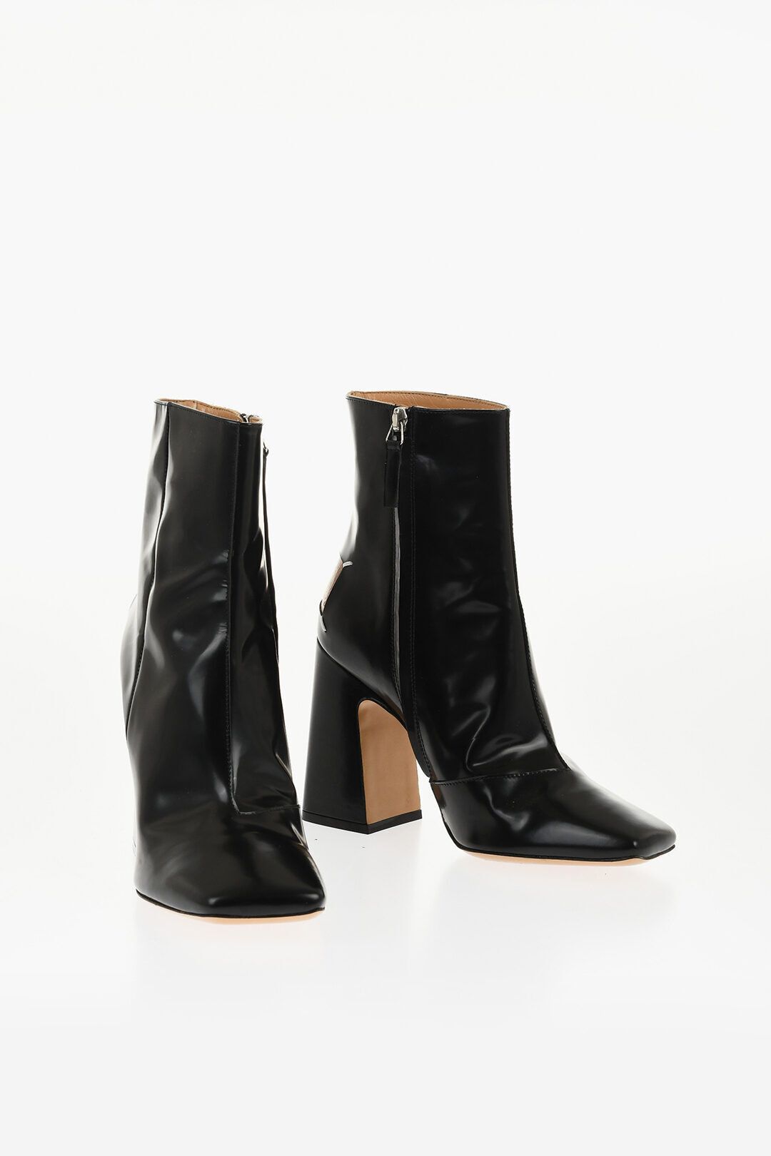 Maison Margiela og1mm1125 Brushed Leather Ankle Boots in Black Size US 8 / IT 38 - 2 Thumbnail