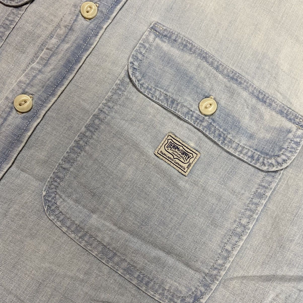 Denim & Supply Ralph Lauren Denim&Supply Ralph Lauren American Flag Washed Denim Shirts Size US M / EU 48-50 / 2 - 6 Thumbnail