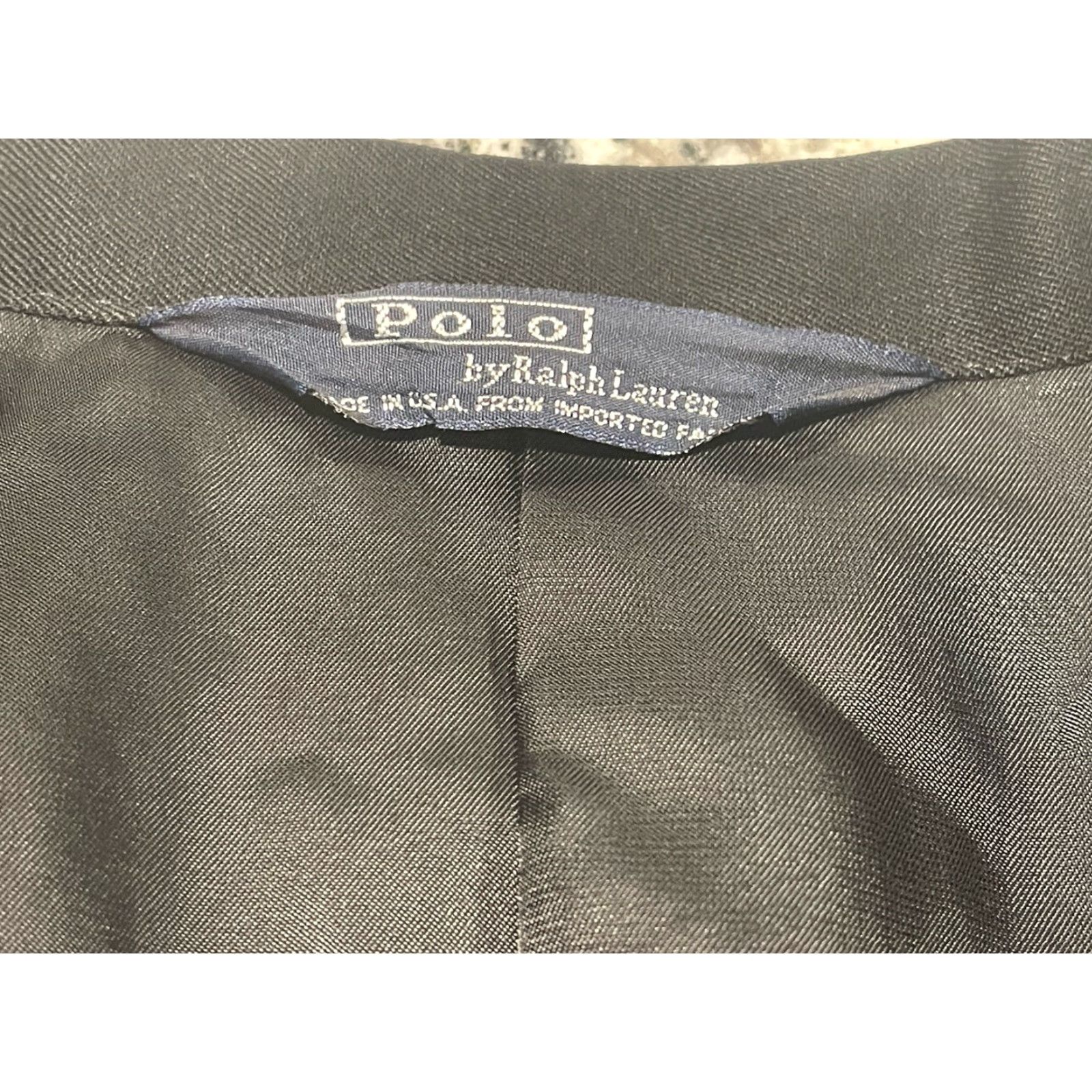 Polo Ralph Lauren VTG Polo Ralph Lauren Blazer 46 Black Wool 2 Button Notch USA 1990s Men Regular Jacket Blazer, Single-Breasted, Dry Clean Only, Solid, Cupro Lining Size US XXL / EU 58 / 5 - 4 Thumbnail