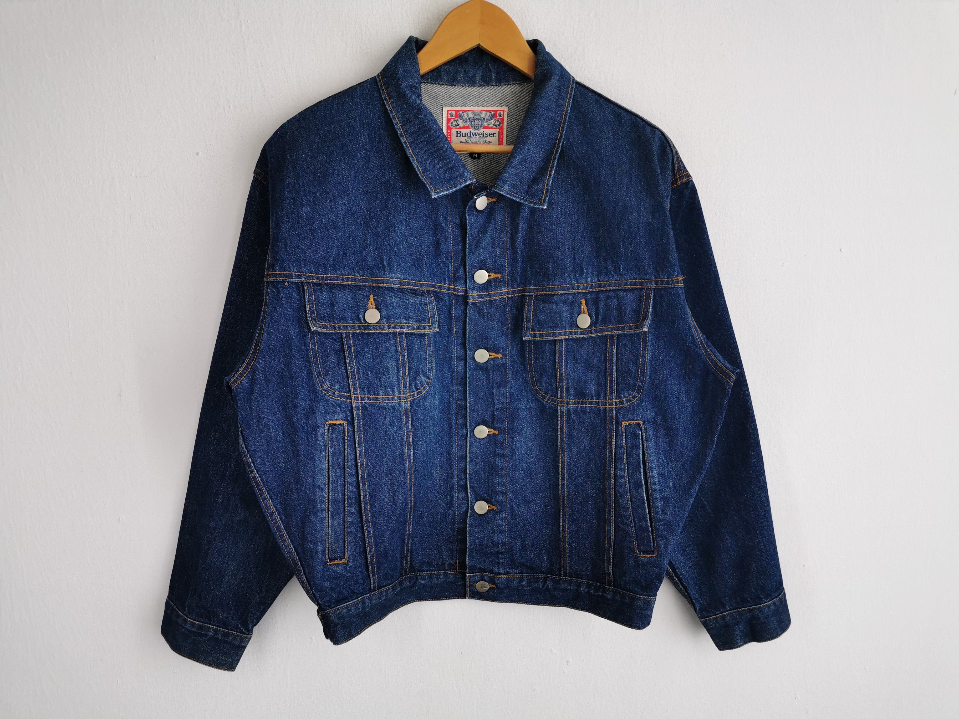Budweiser Vintage 90's Budweiser Denim Jacket Size M Size US M / EU 48-50 / 2 - 1 Thumbnail