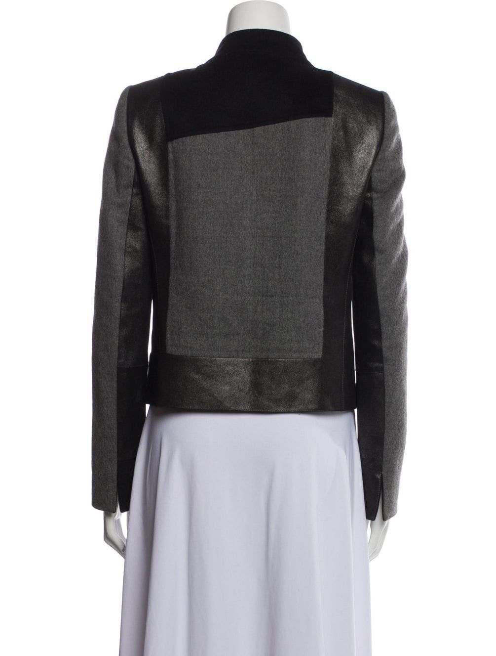 Akris Akris Asymmetric Mixed-Media Wool & Calf Leather Jacket Size M / US 6-8 / IT 42-44 - 3 Thumbnail