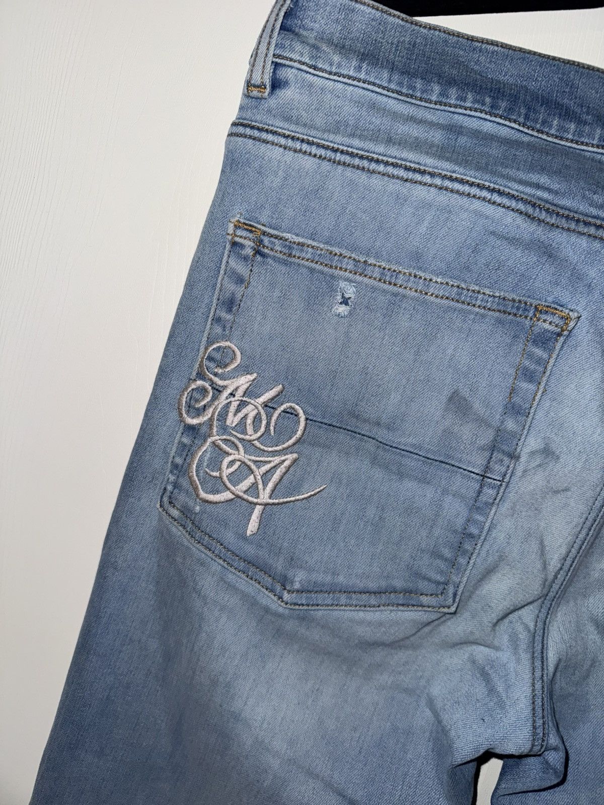 Amiri AMIRI SCRIPT LOGO BLUE JEANS Size US 34 / EU 50 - 9 Thumbnail