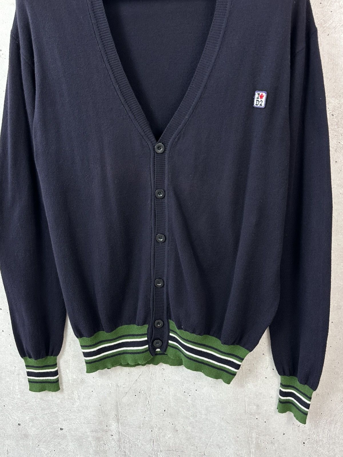 Dsquared2 D2 Dsquared2 Vintage Made in Italy Green Stripped Cardigan Size US XL / EU 56 / 4 - 3 Thumbnail