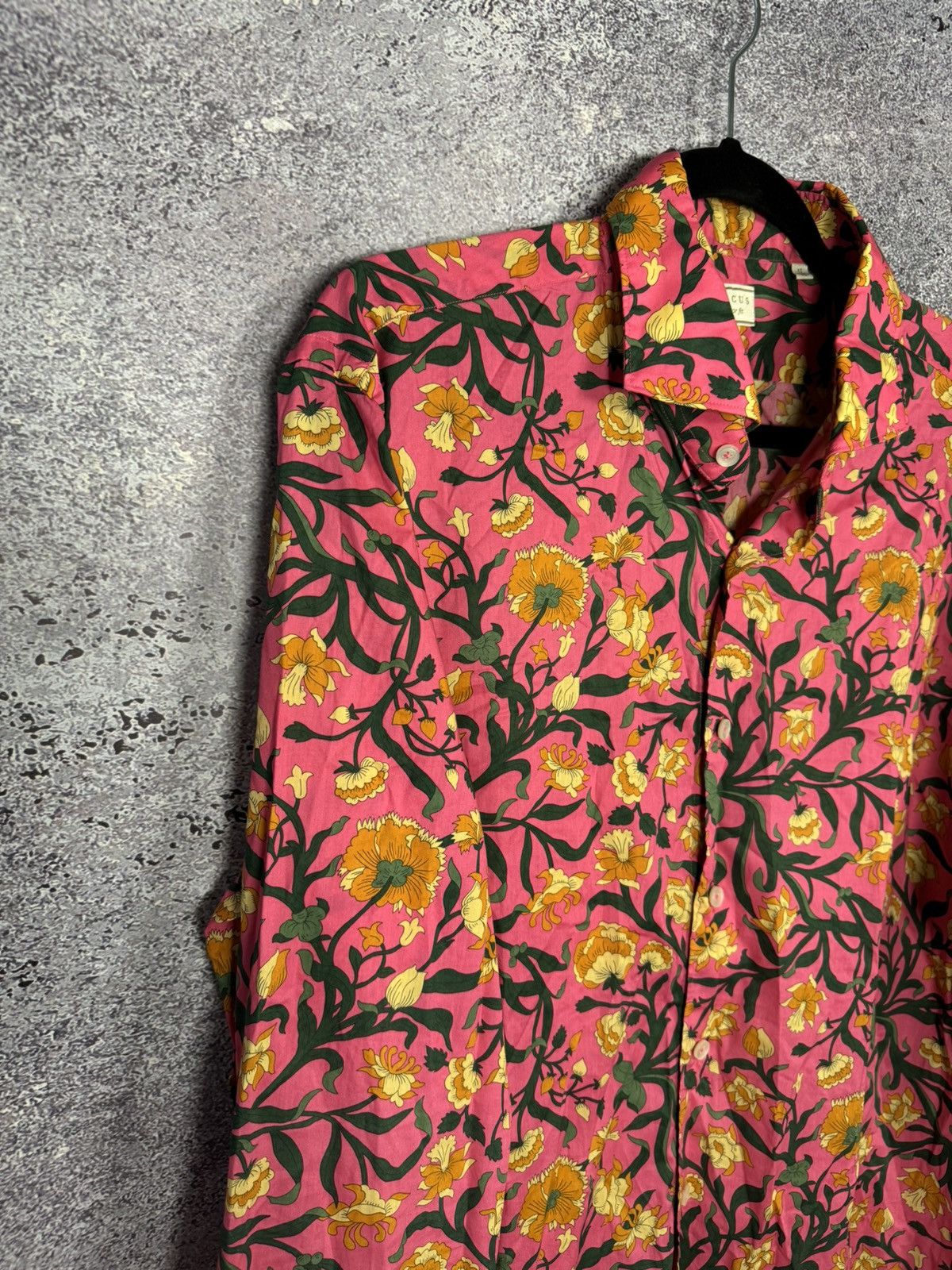 Designer × Vintage Xacus Size 17/43 Evolution Fit Pink Shirt Floral Print Size US L / EU 52-54 / 3 - 5 Thumbnail