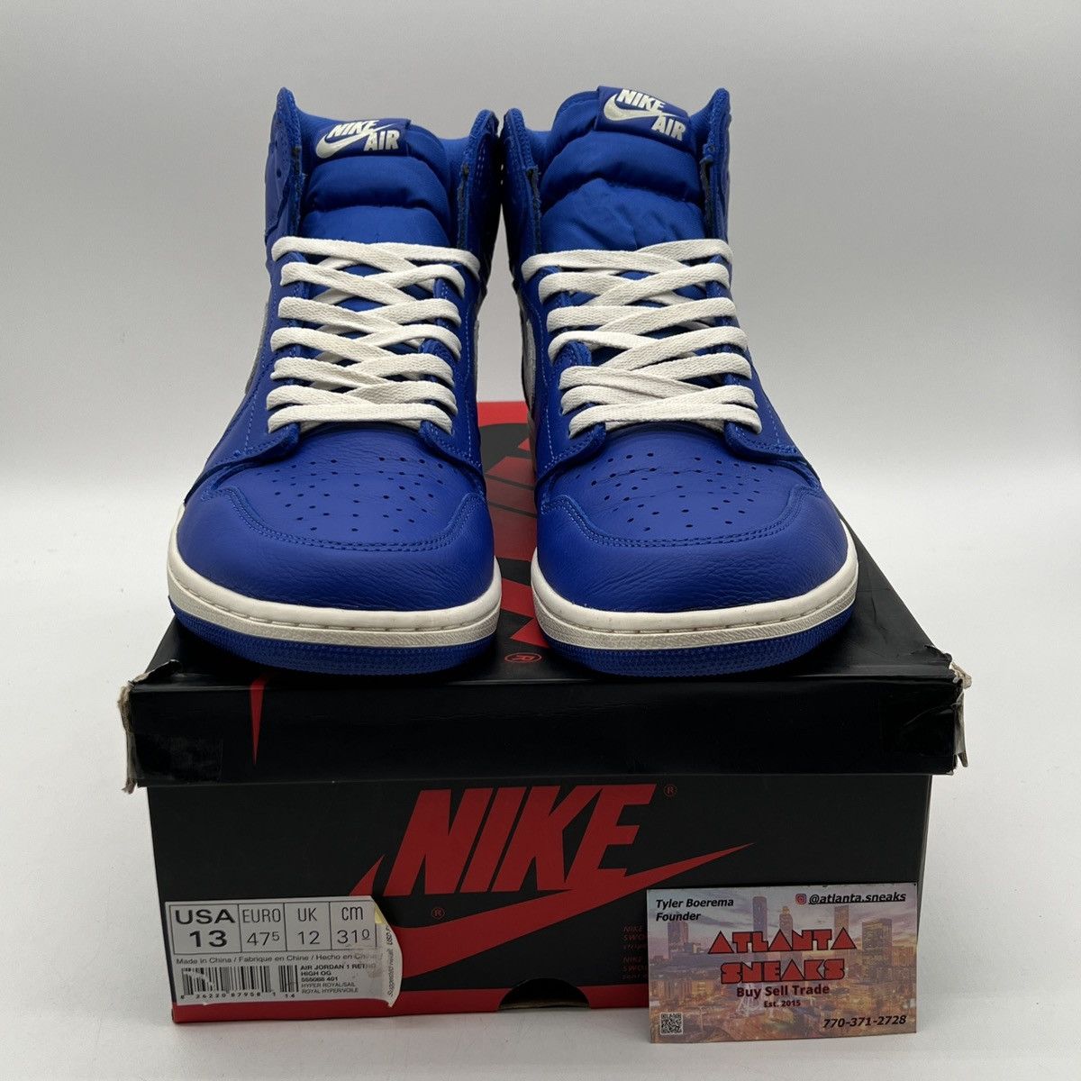 Nike Air Jordan 1 High hyper royal Size US 13 / EU 46 - 2 Thumbnail