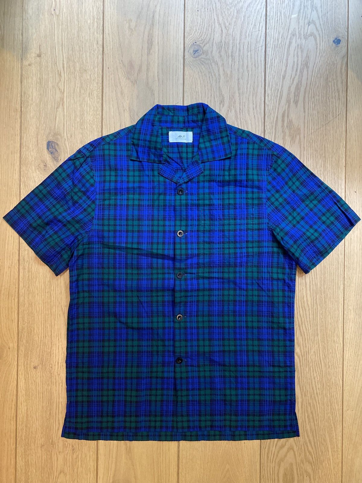 Mr P. Mr P. Short Sleeve Check Camp Collar Shirt Size US M / EU 48-50 / 2 - 1 Thumbnail