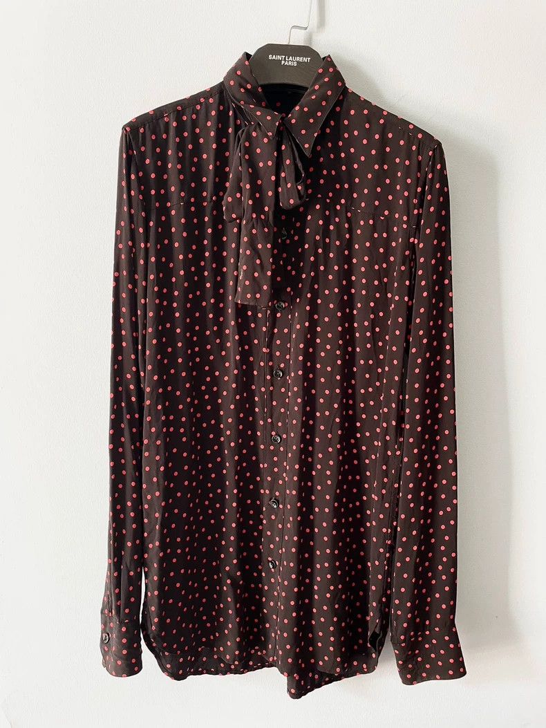 Yves Saint Laurent Saint Laurent size 36 16fw polka-dot tie shirt 2502-Nextar Size US M / EU 48-50 / 2 - 1 Thumbnail
