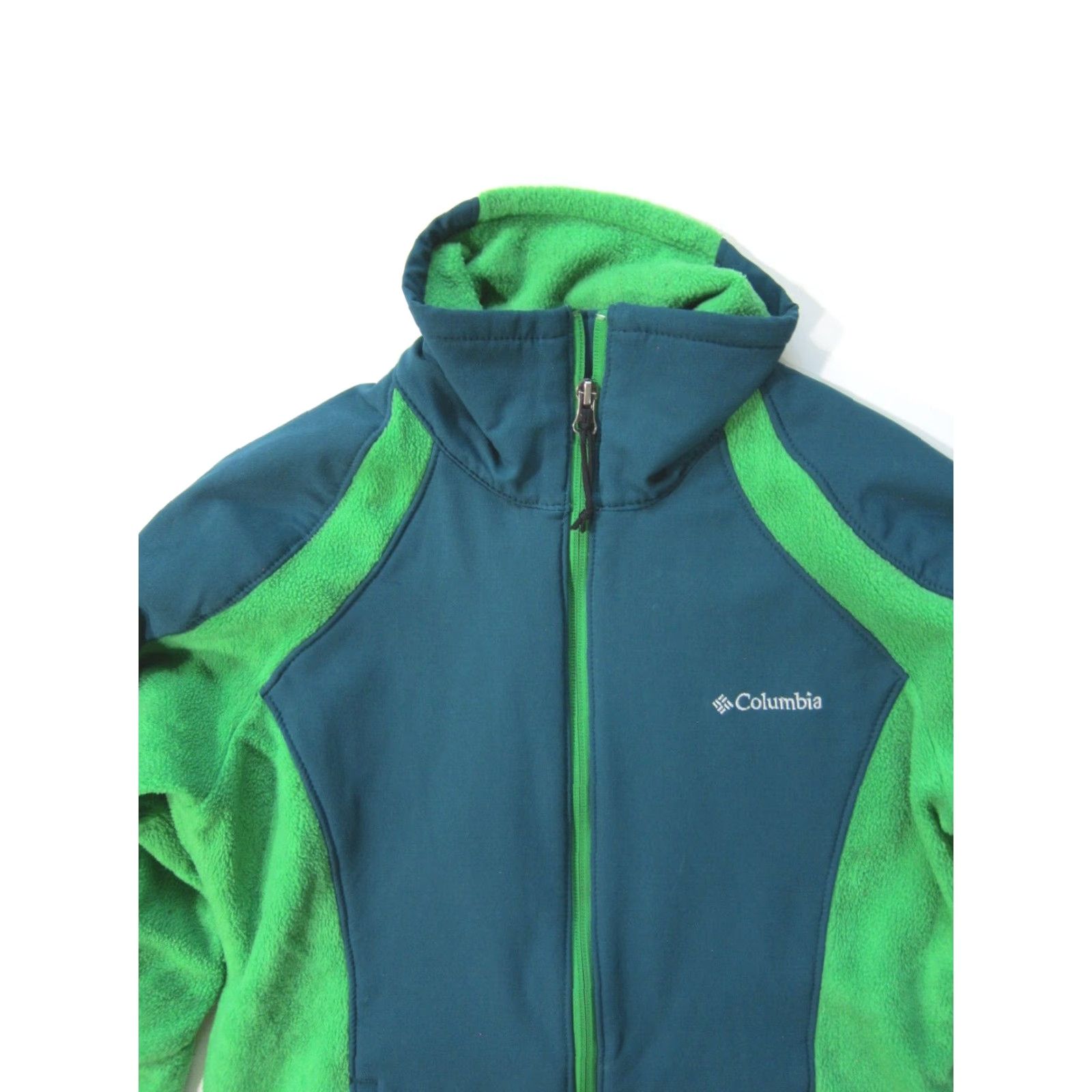 Vintage Columbia Bright Green Fleece Full Zip High Neck Windbreaker Jacket Women M Size M / US 6-8 / IT 42-44 - 7 Thumbnail