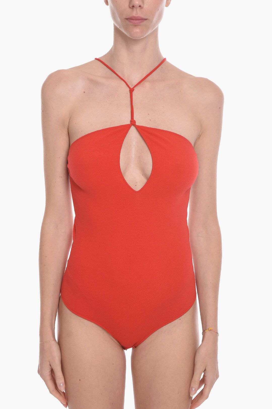 image of Bottega Veneta Og1Mm0124 Bodysuit In Red, Women's (Size Small)