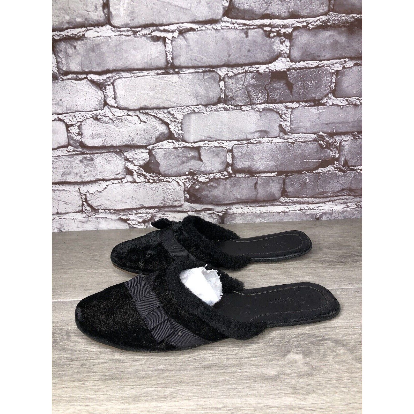 Cole Haan Cole Haan Black Velvet Leather Bow Casual Mules Flats Women Size US 8 / IT 38 - 9 Thumbnail
