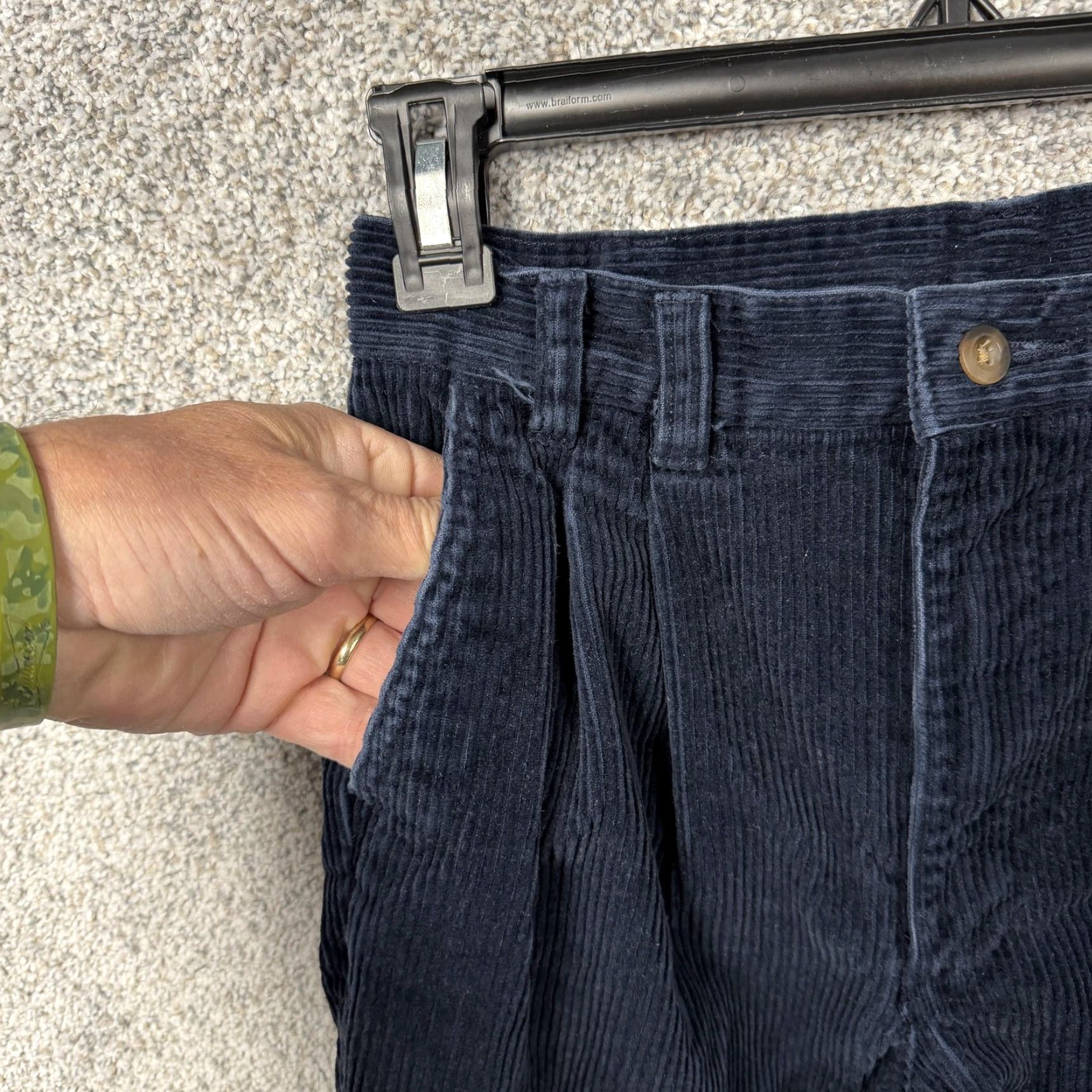 Lands' End VINTAGE Talbots Corduroy Pants 14 Blue Pleated Pockets 26 Inseam 25 Waist Women Dress Pants Cotton Dark Academia Size 36" / US 14 / IT 50 - 6 Thumbnail