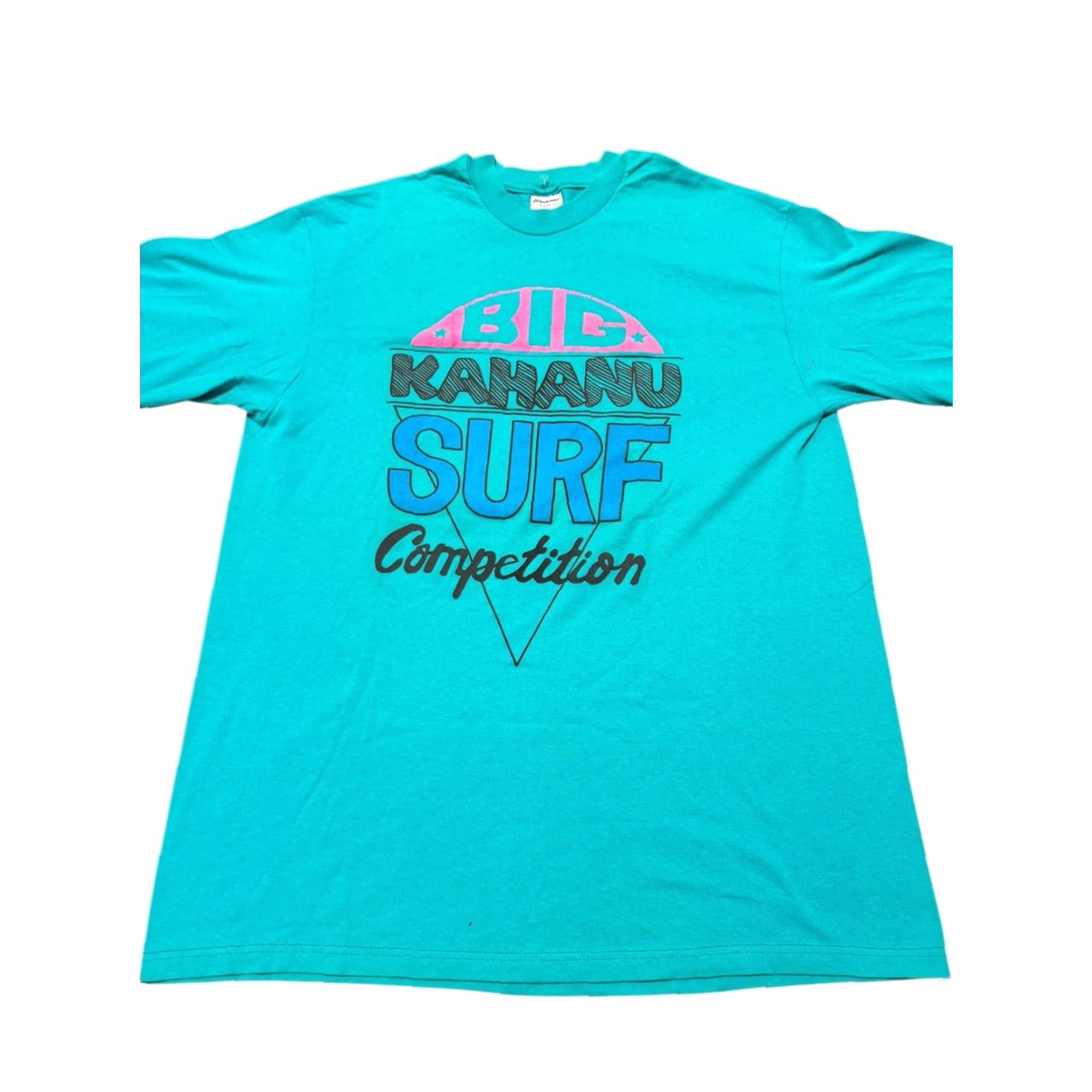 Vintage VINTAGE 80s 90s BIG KAHANU SURF COMPETITION T-Shirt XL Stedman Teal Made In USA Shirt Men XL Yellow USA Surf 80s 90s Size US XL / EU 56 / 4 - 3 Thumbnail