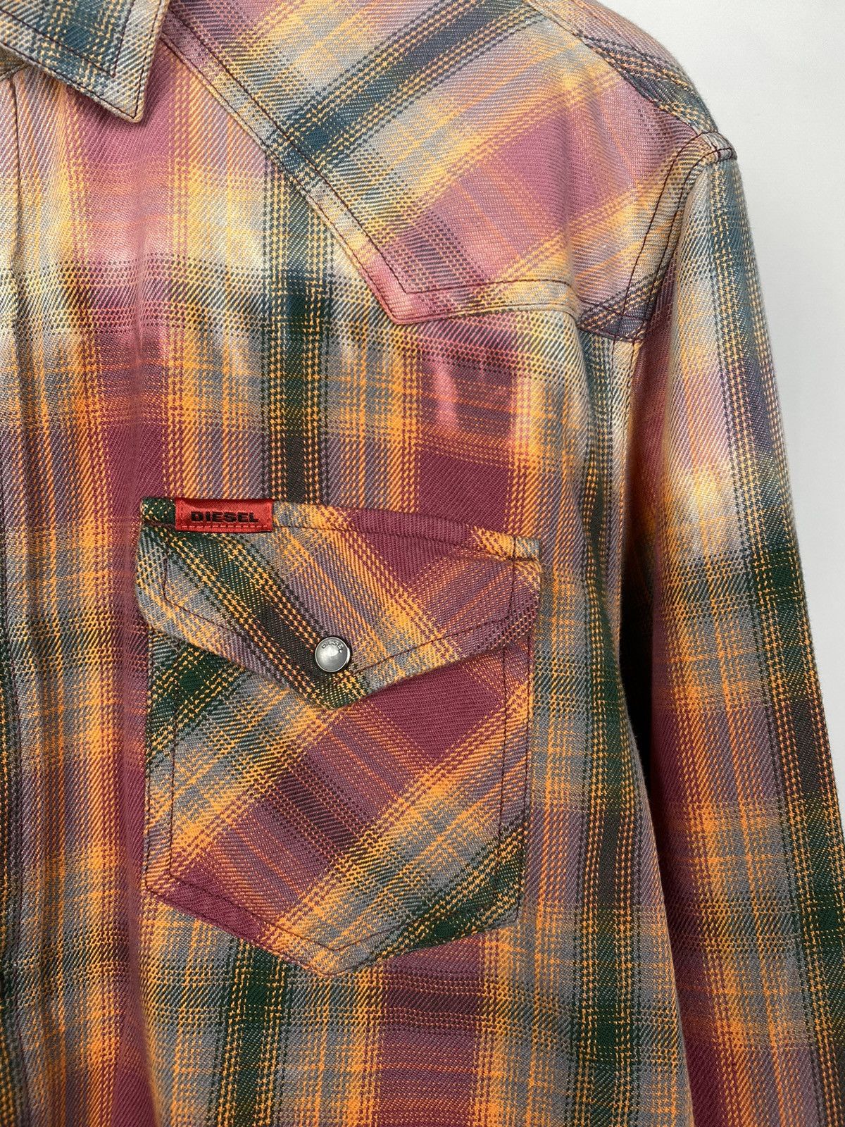 Diesel × Flannel × Vintage 🇺🇸 Vintage 90s Rare DIESEL Flannel Button Up Shirt Rare Retro Size US L / EU 52-54 / 3 - 4 Thumbnail
