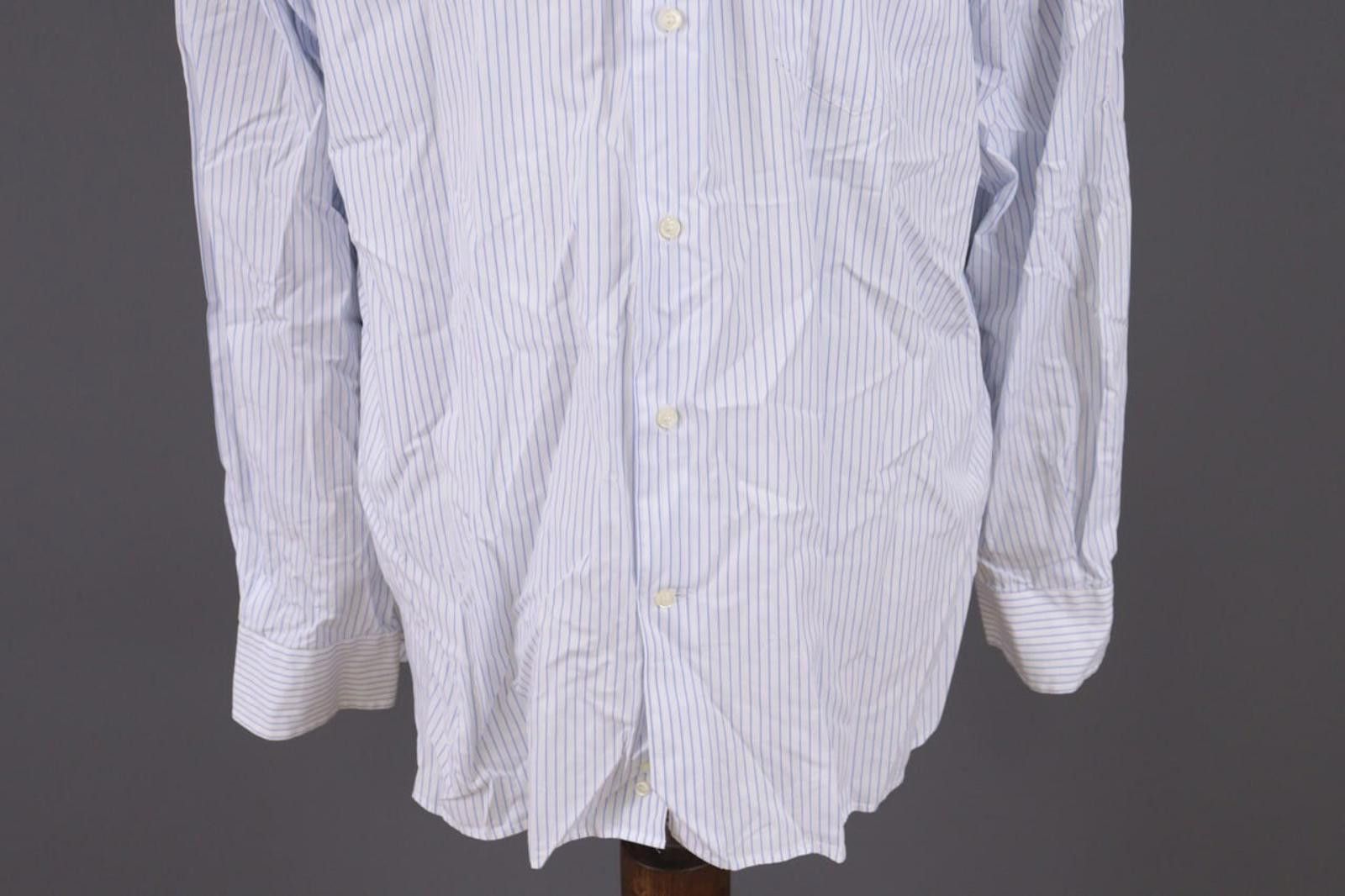 Designer Boggi Milano Regular Fit Pinstre Down Shirt Size 46 / 18 1/2 Size US M / EU 48-50 / 2 - 2 Thumbnail