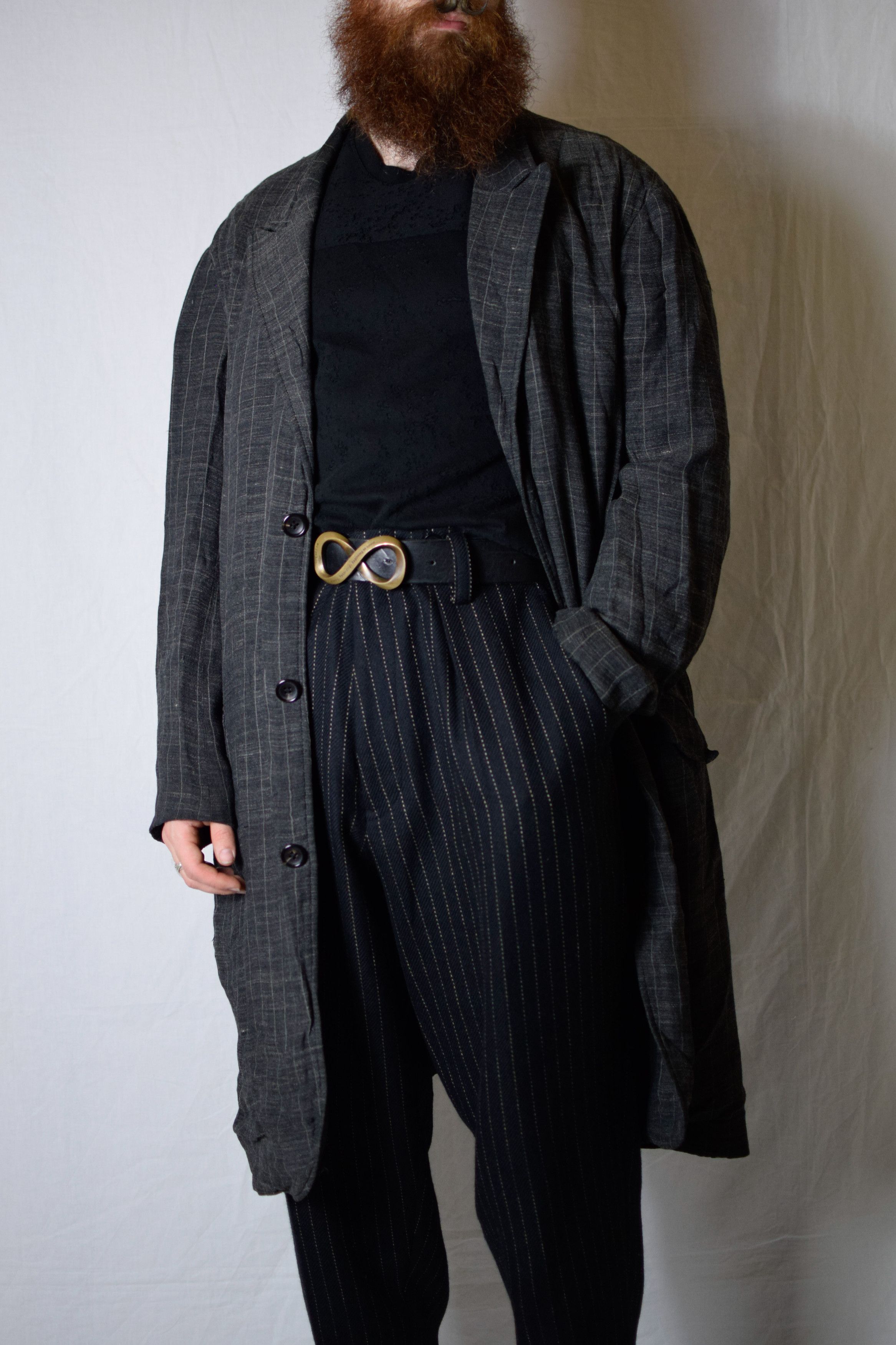 Yohji Yamamoto YYPH SS98 Linen Check Coat - HJ-J48-233 Size US L / EU 52-54 / 3 - 4 Thumbnail