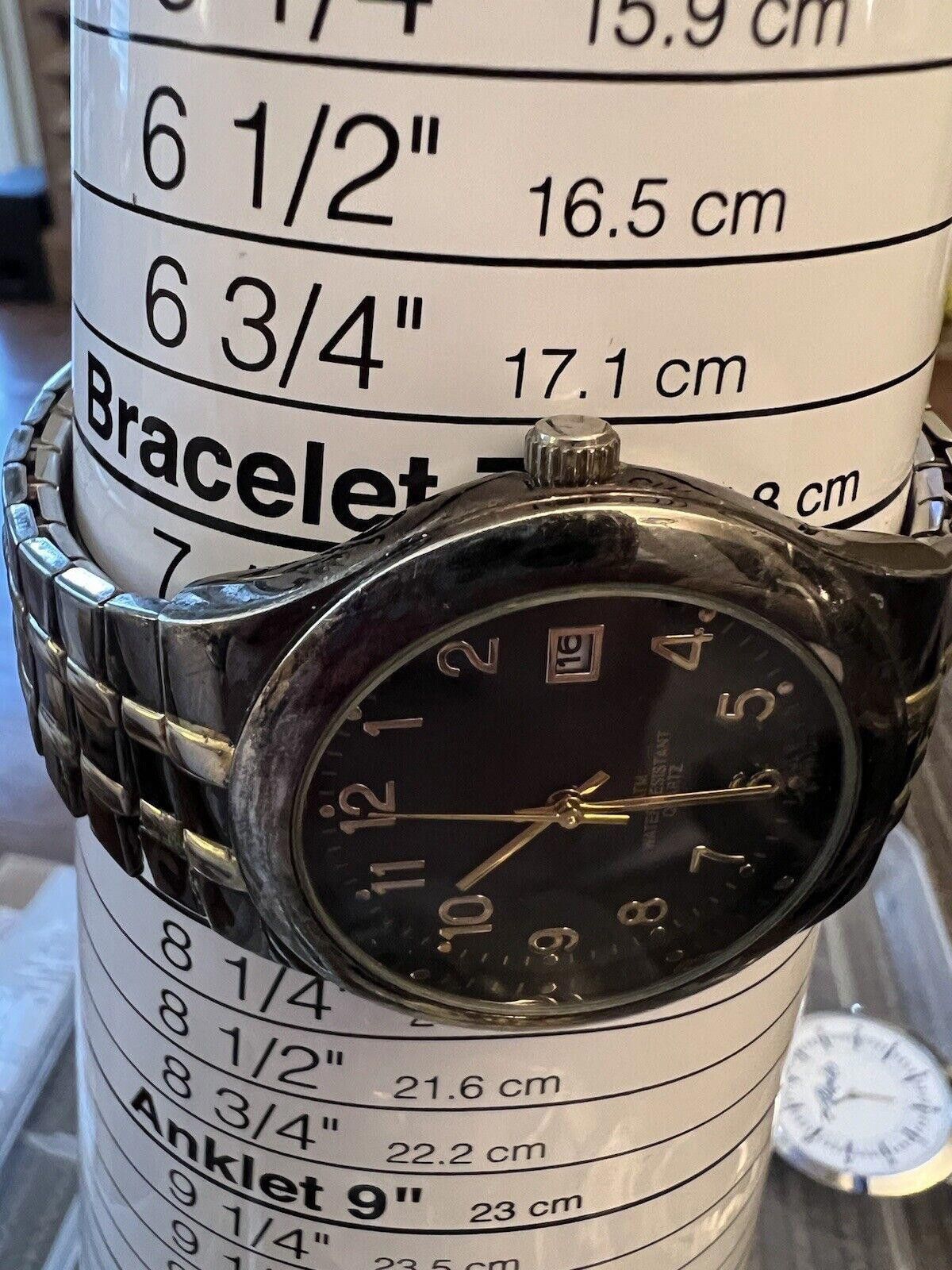 Designer Unisex Watch Black And Gold Metallic Watch Size ONE SIZE - 6 Thumbnail