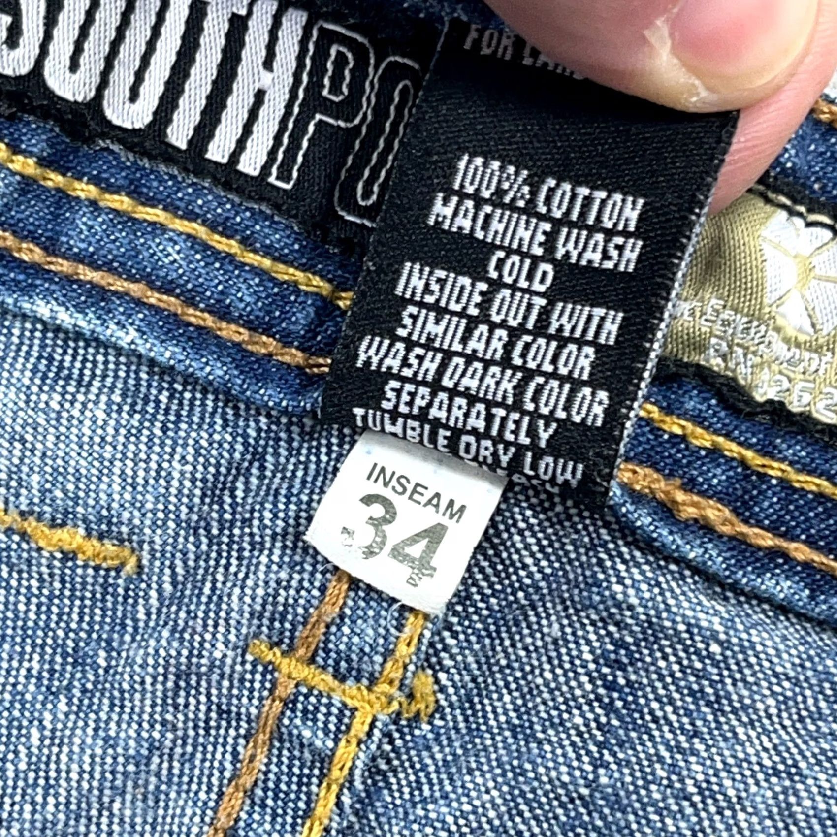 Southpole VINTAGE Southpole Jeans Men 34x31 Baggy Loose Fit Med Wash Denim 5-Pocket Belt Loops Hip Hop Work Classic Modern Size US 34 / EU 50 - 5 Thumbnail