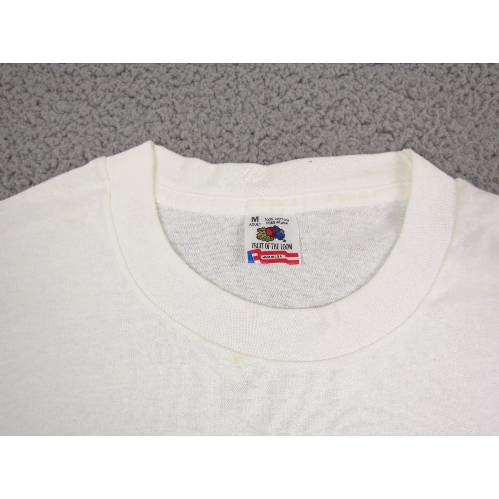 Fruit Of The Loom VINTAGE Fruit of the Loom Shirt Mens M White 80s 90s USA Clover Pattern Crew Neck Short Sleeve T-Shirt Size US M / EU 48-50 / 2 - 5 Thumbnail