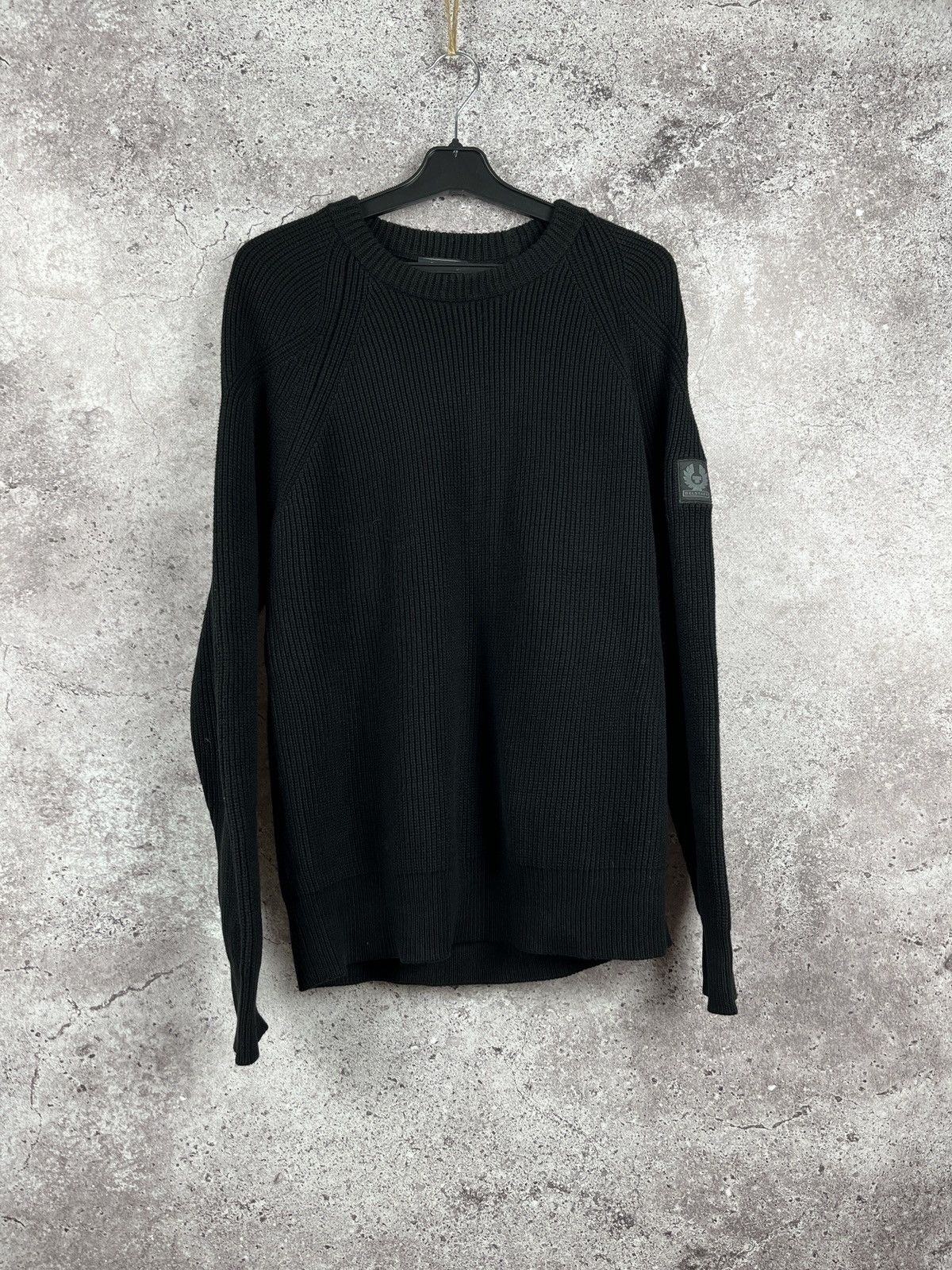 Belstaff Heavy Crew Neck Cotton Sweater Black Size US S / EU 44-46 / 1 - 1 Thumbnail