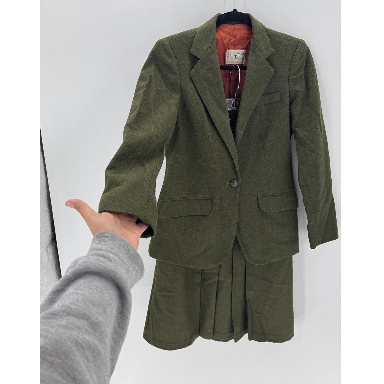 Other Vintage Plum Tree army green blazer skirt Canada size XS Size 22" - 6 Thumbnail